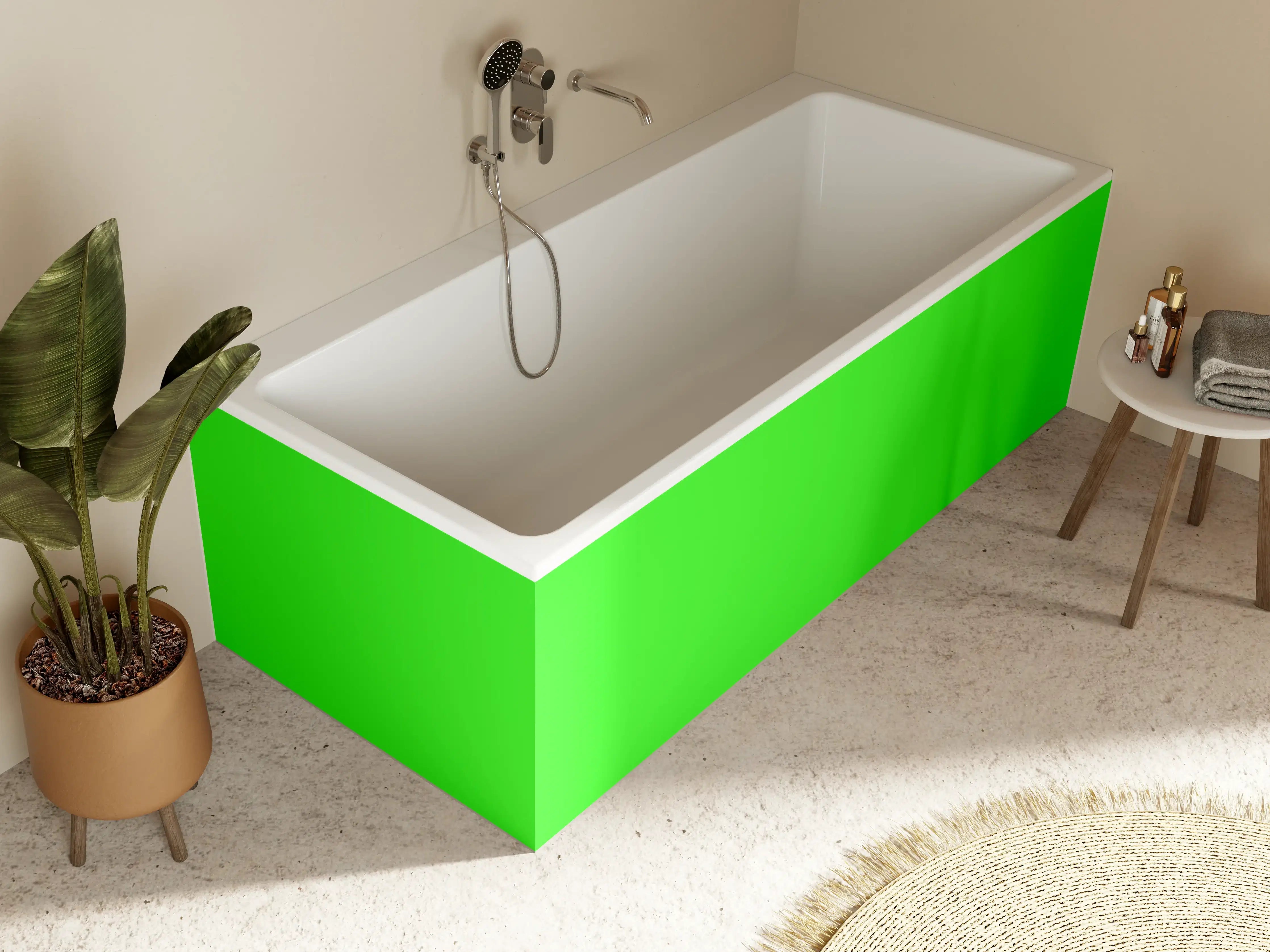 Badewannen-Rückwand - RAL 6037 (Reines Grün)