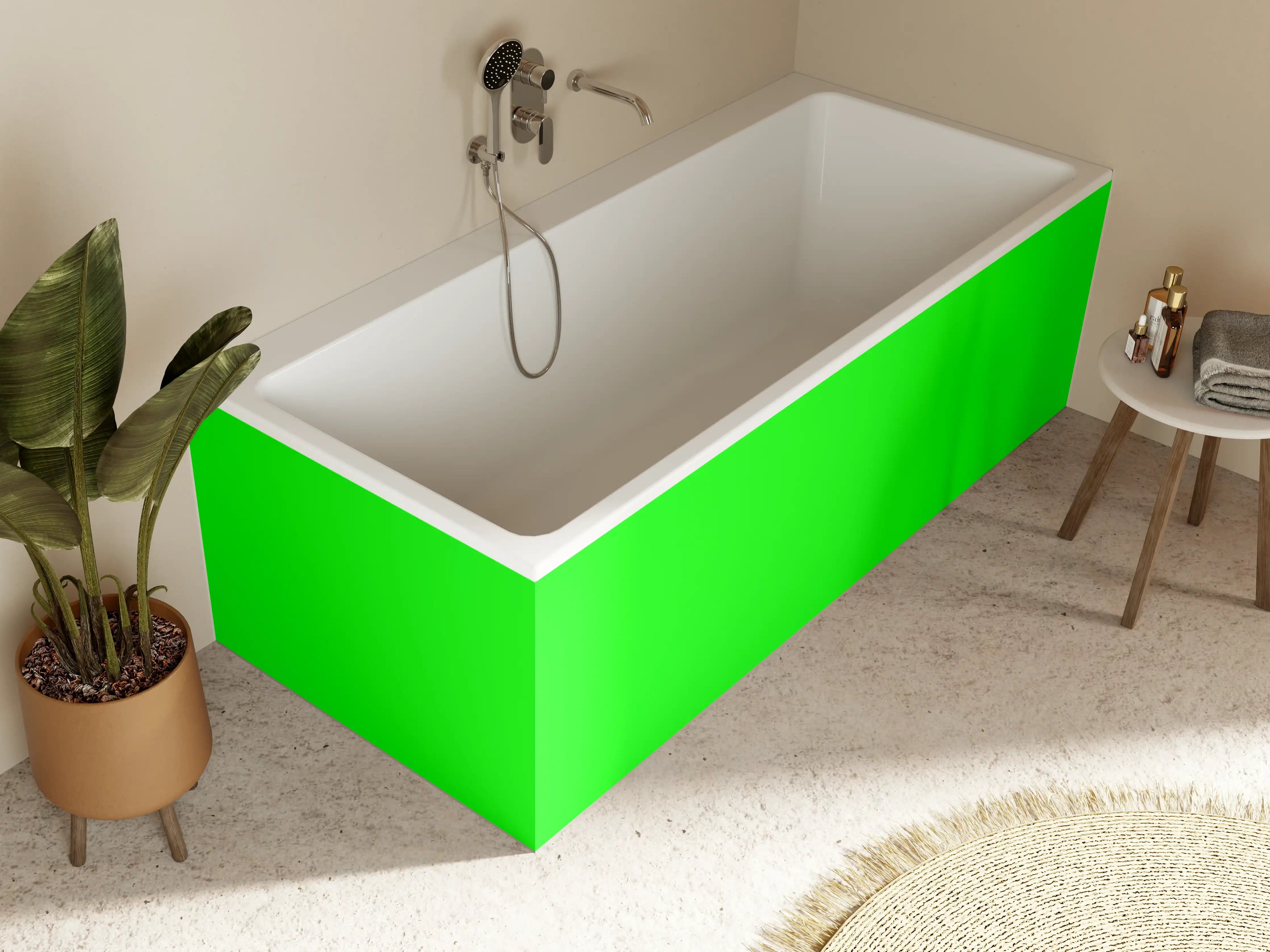 Badewannen-Rückwand - RAL 6038 (leuchtendes Grün)