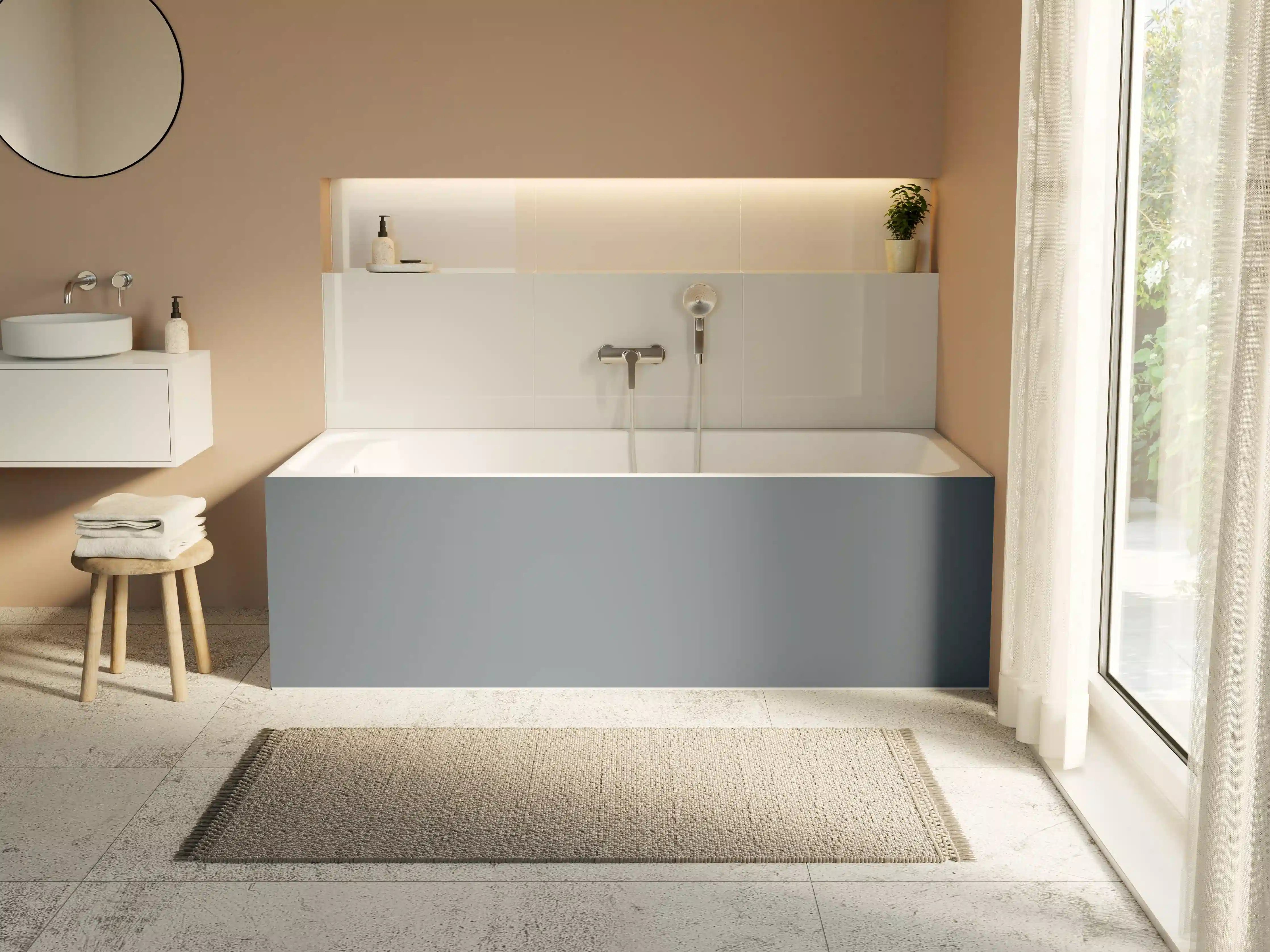 Badewannen-Rückwand - RAL 7000 (Eichhörnchengrau)