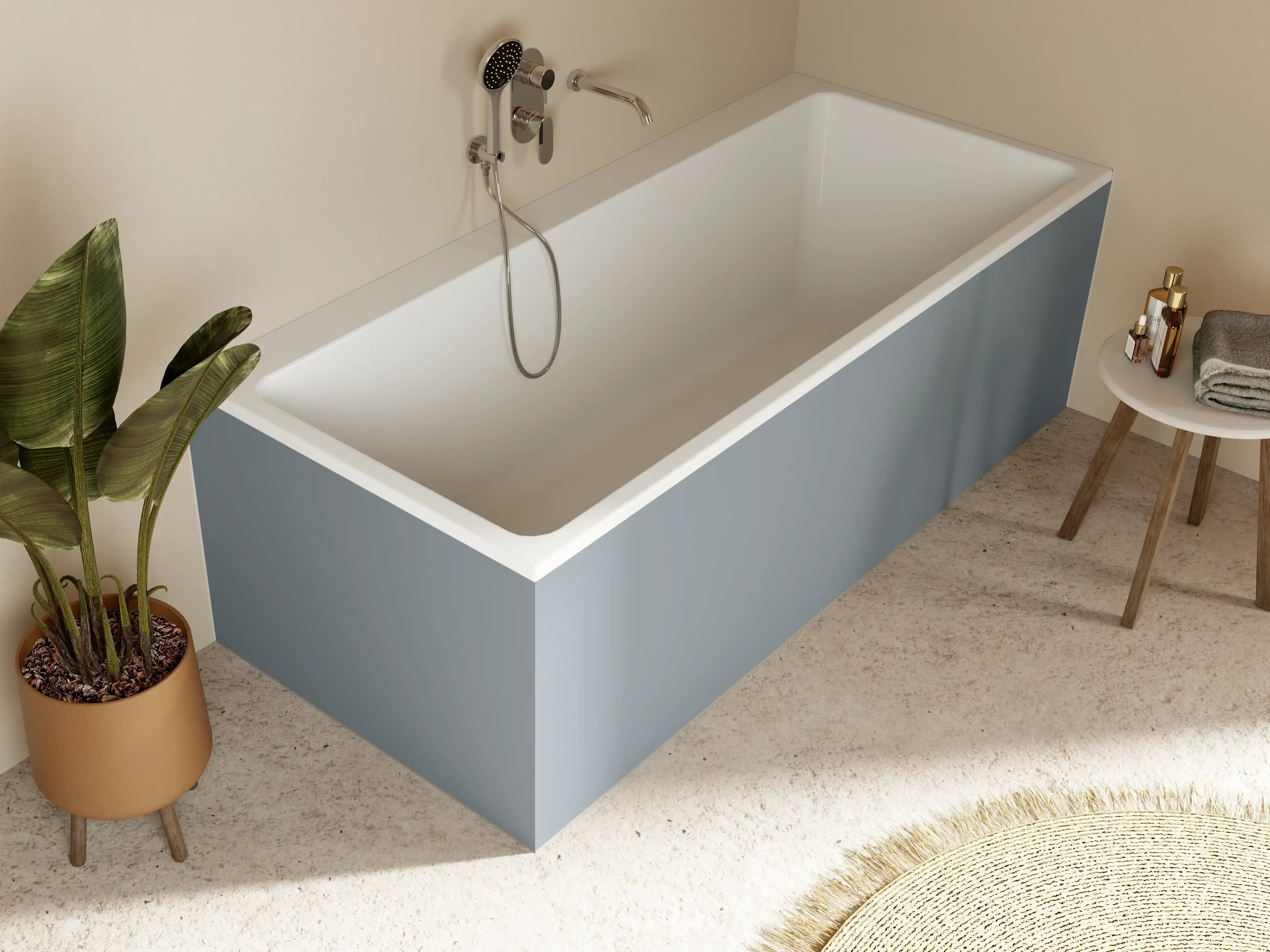 Badewannen-Rückwand - RAL 7000 (Eichhörnchengrau)