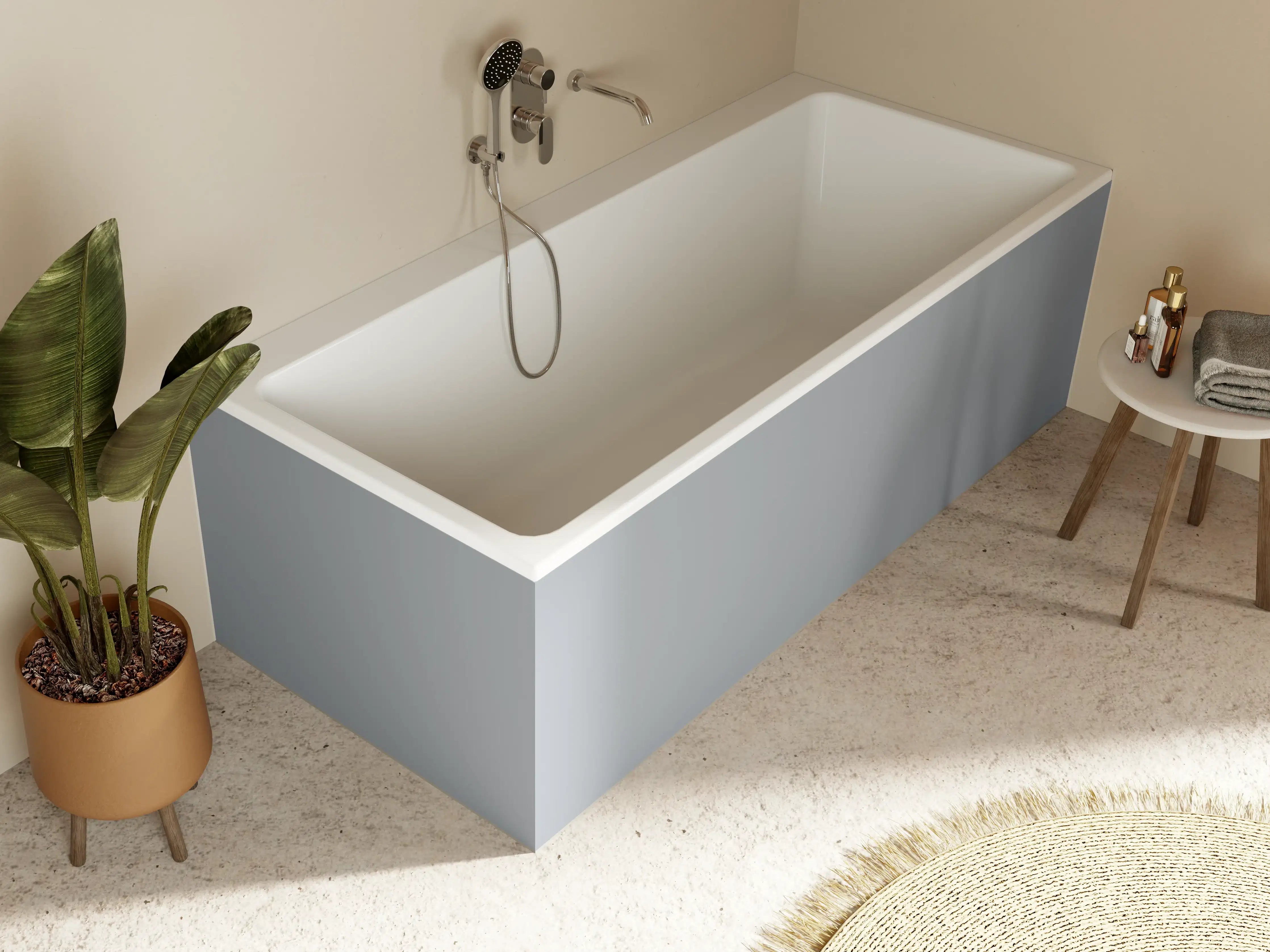 Badewannen-Rückwand - RAL 7001 (Silbergrau)