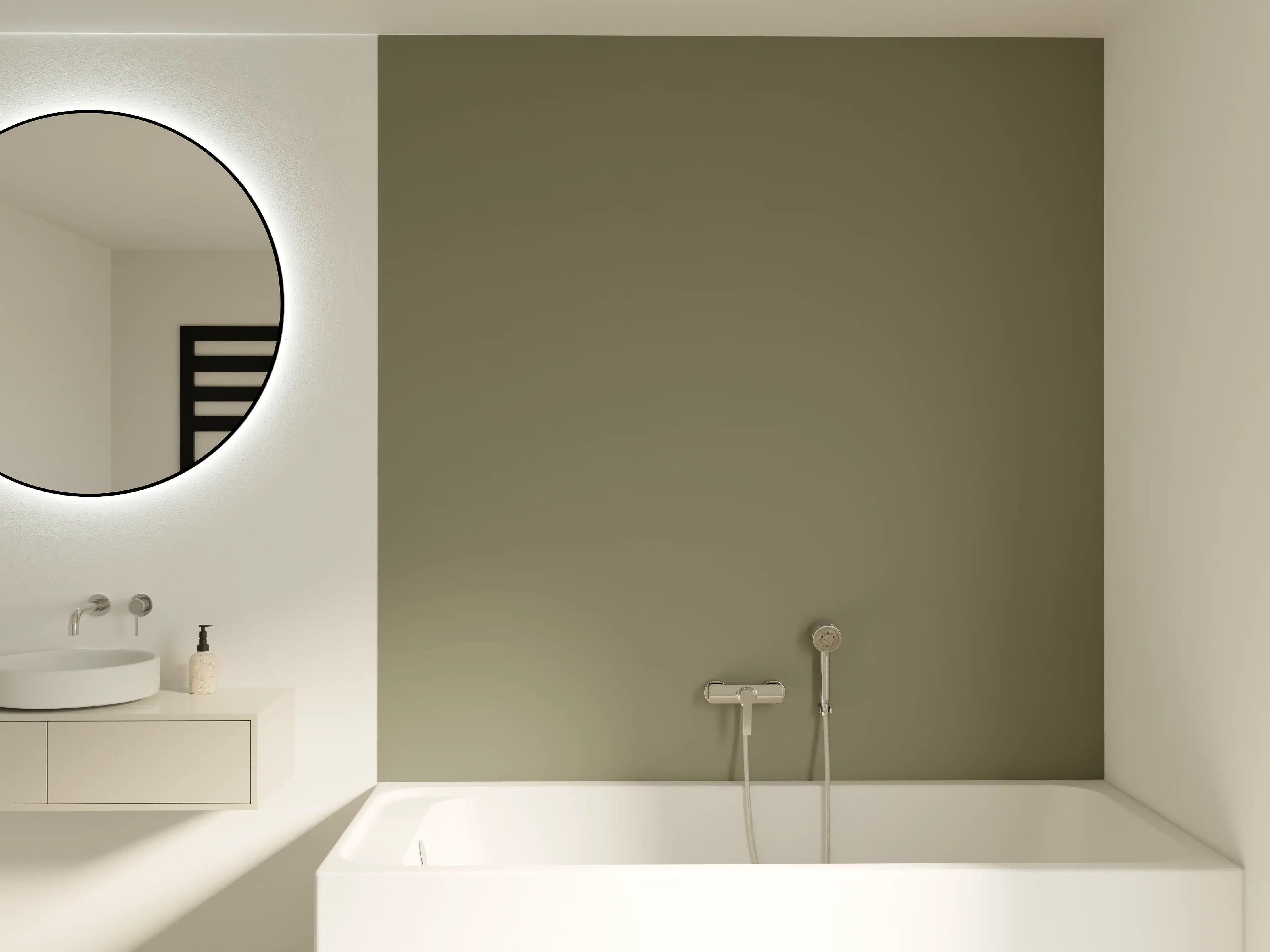 Badewannen-Rückwand - RAL 7002 (Olivgrau)