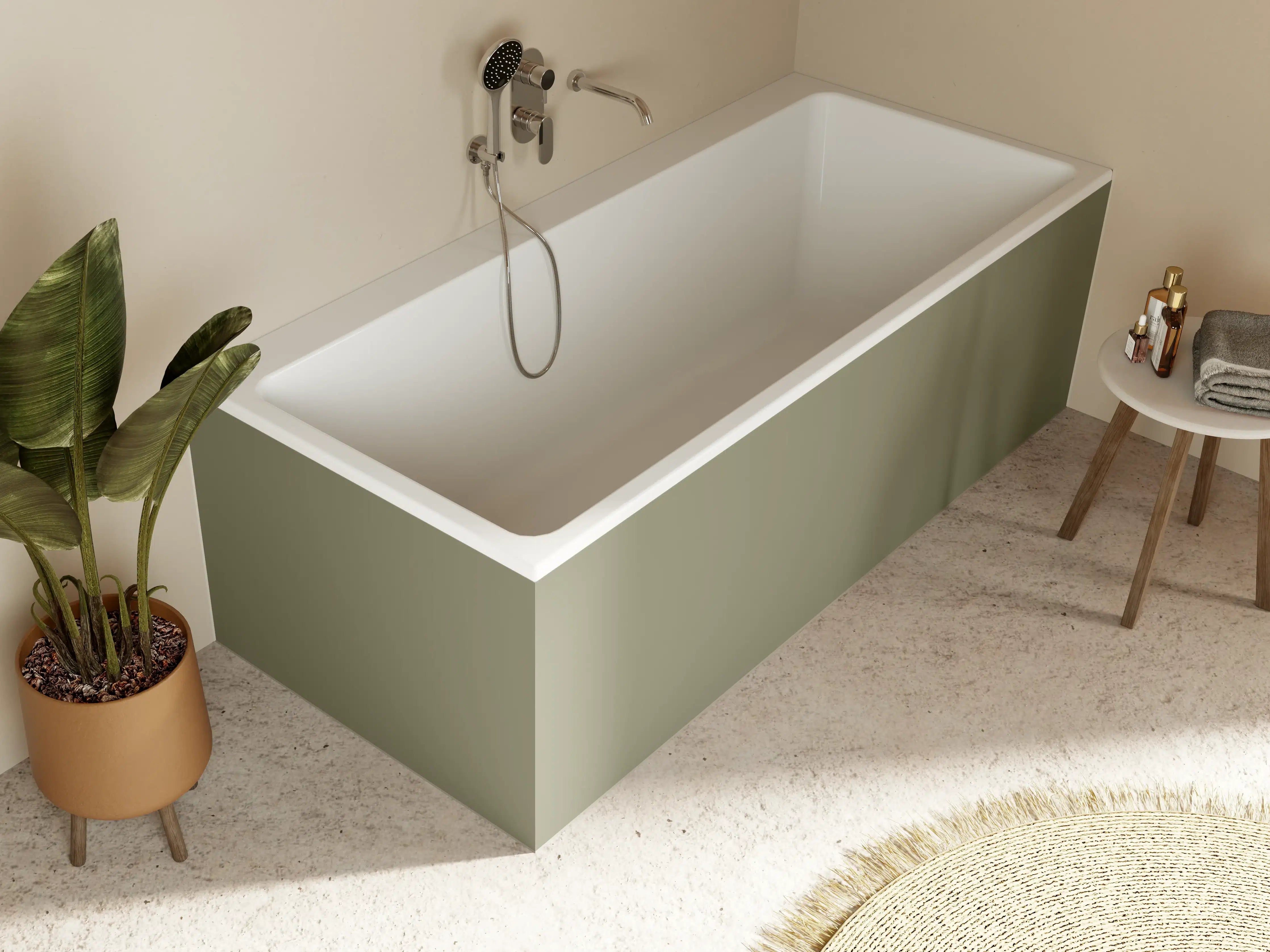 Badewannen-Rückwand - RAL 7002 (Olivgrau)