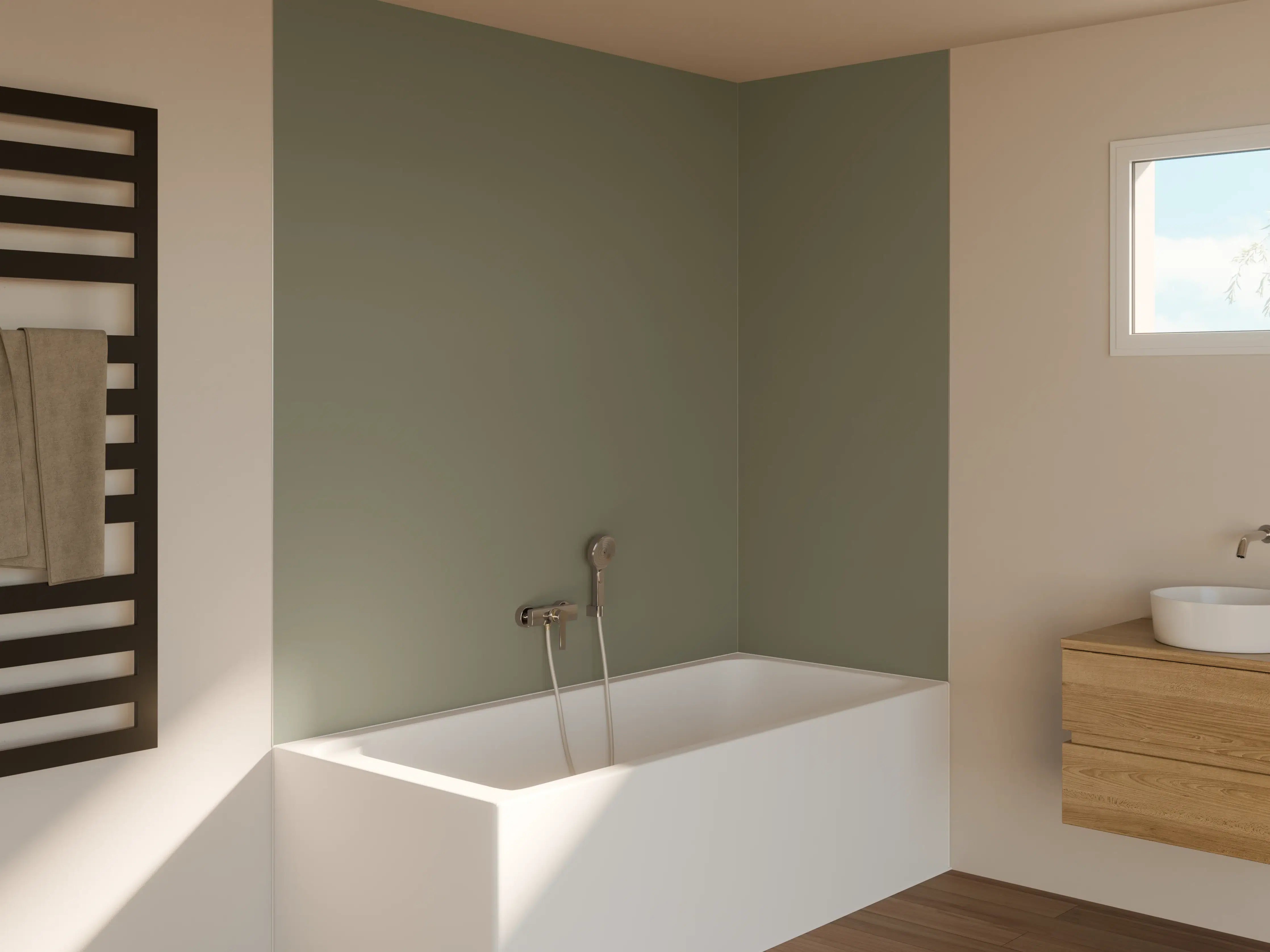 Badewannen-Rückwand - RAL 7003 (Moosgrau)