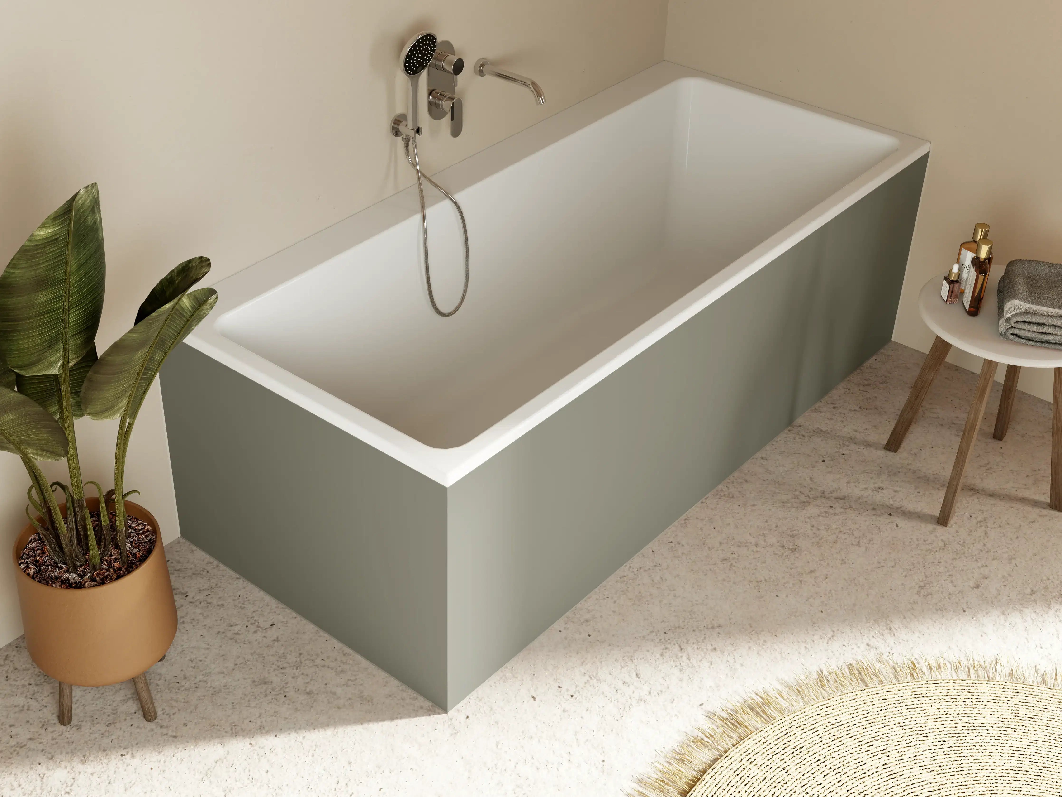 Badewannen-Rückwand - RAL 7003 (Moosgrau)