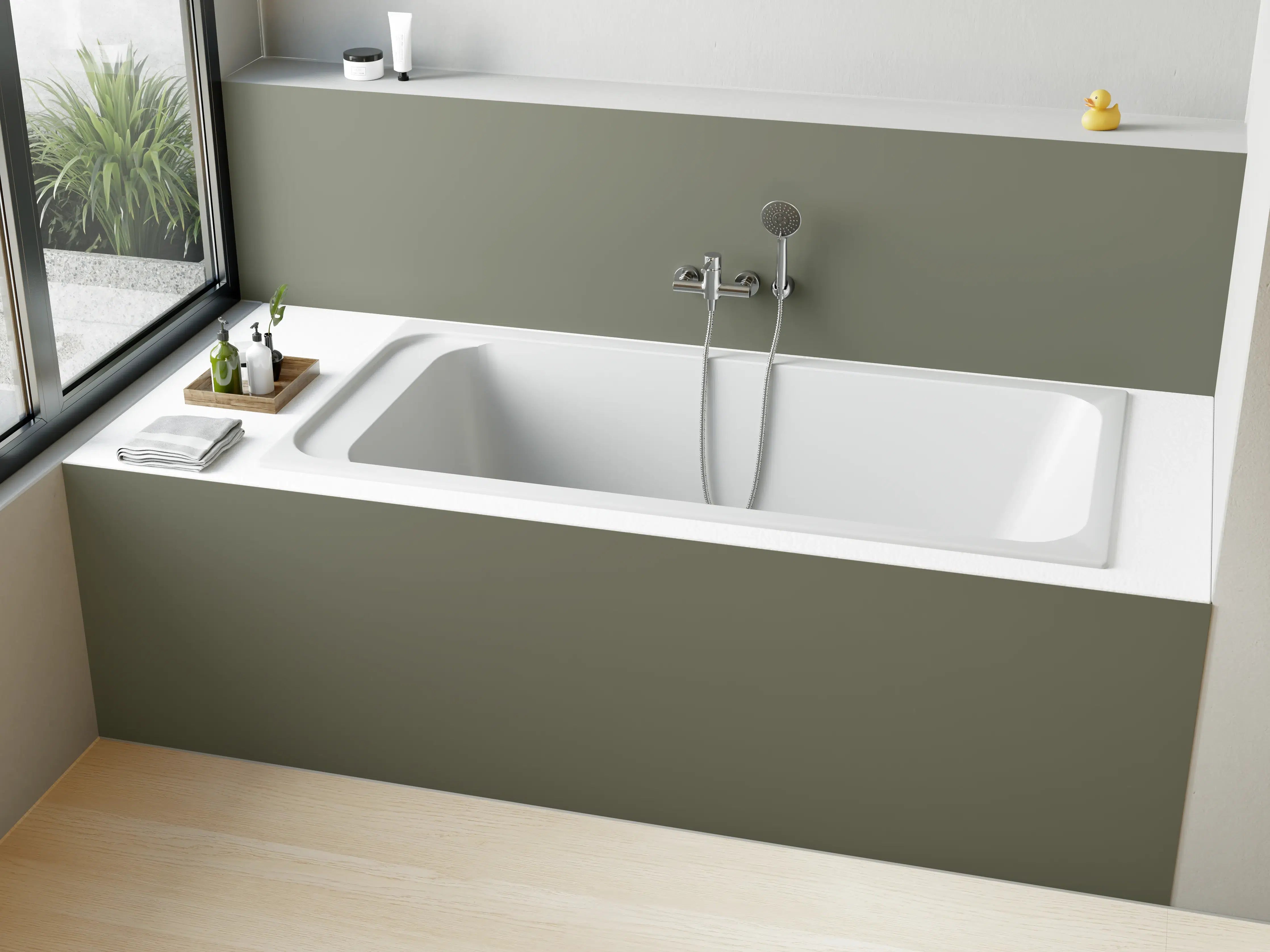 Badewannen-Rückwand - RAL 7003 (Moosgrau)