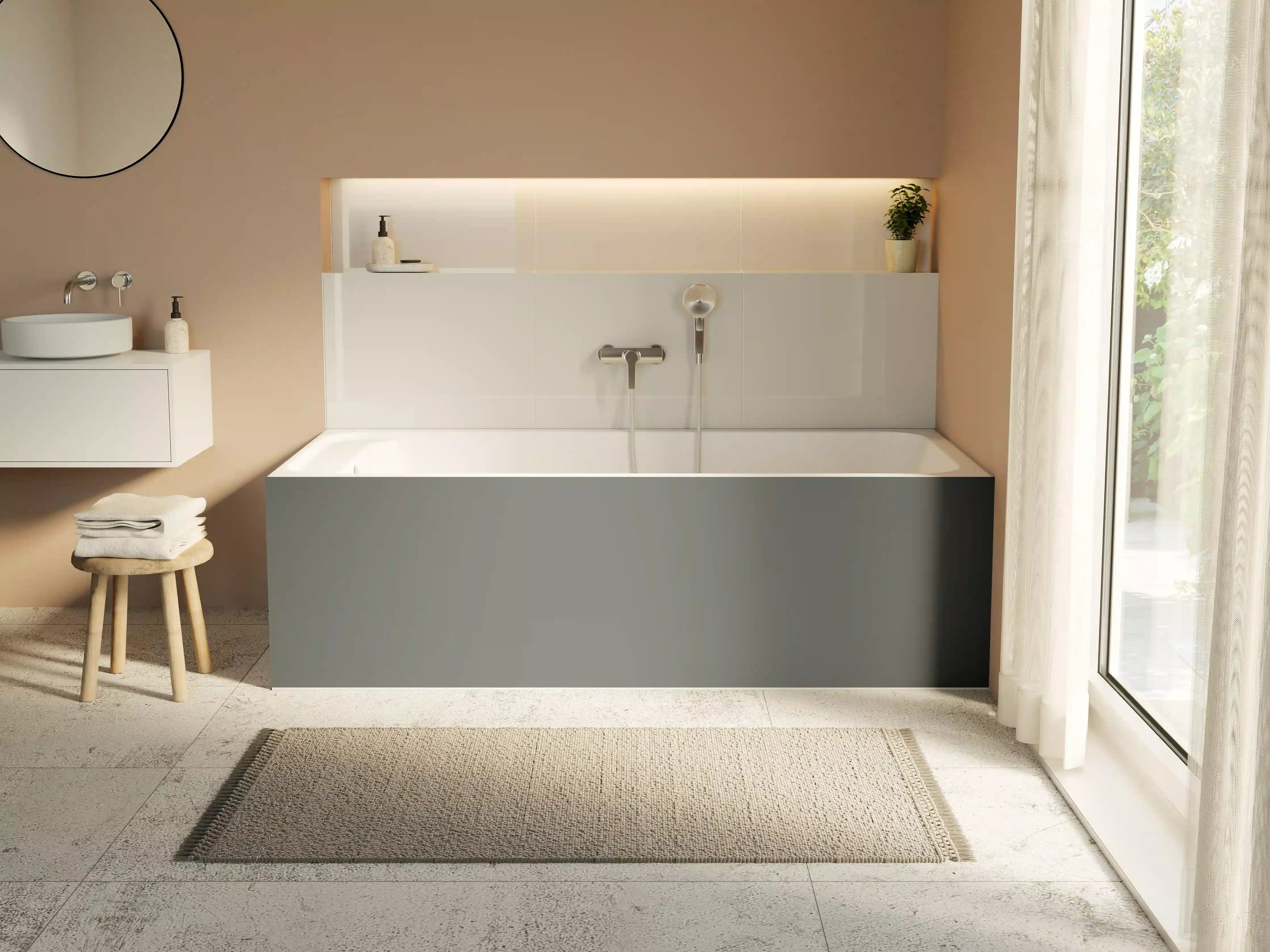 Badewannen-Rückwand - RAL 7005 (Mausgrau)