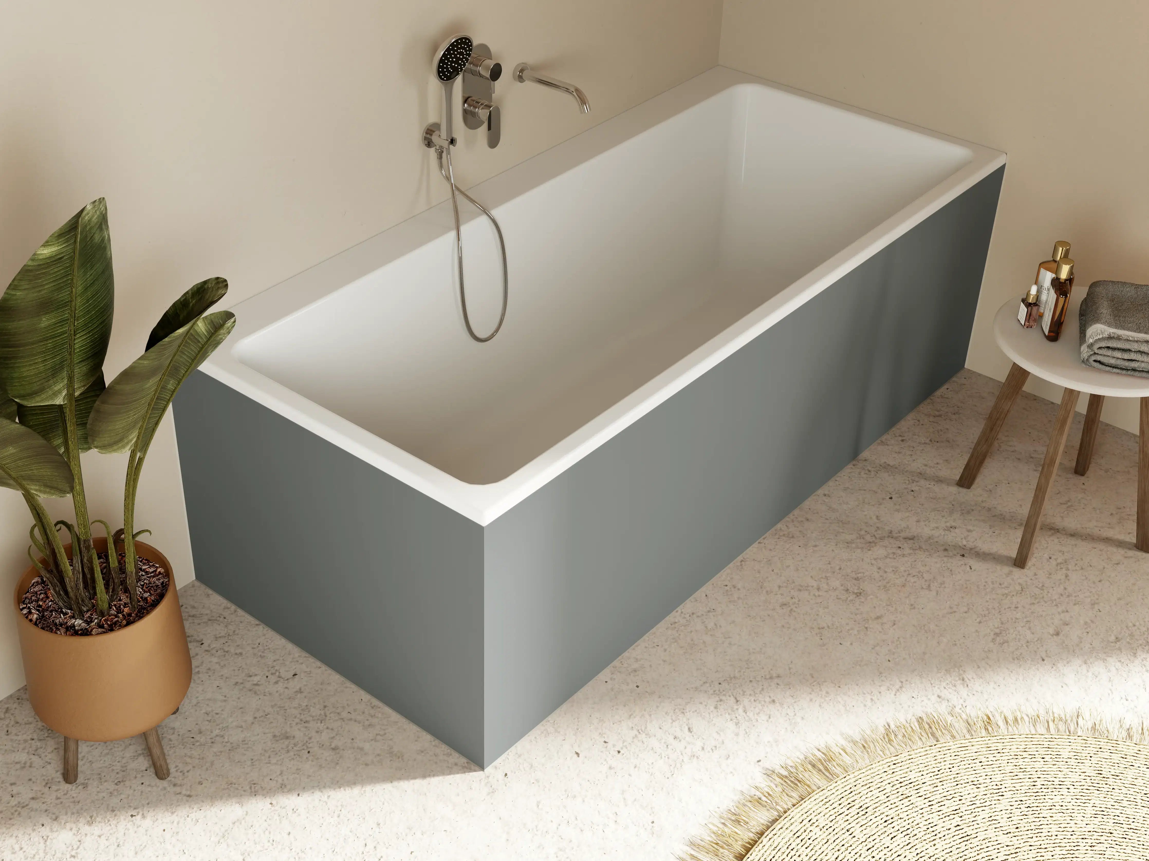 Badewannen-Rückwand - RAL 7005 (Mausgrau)