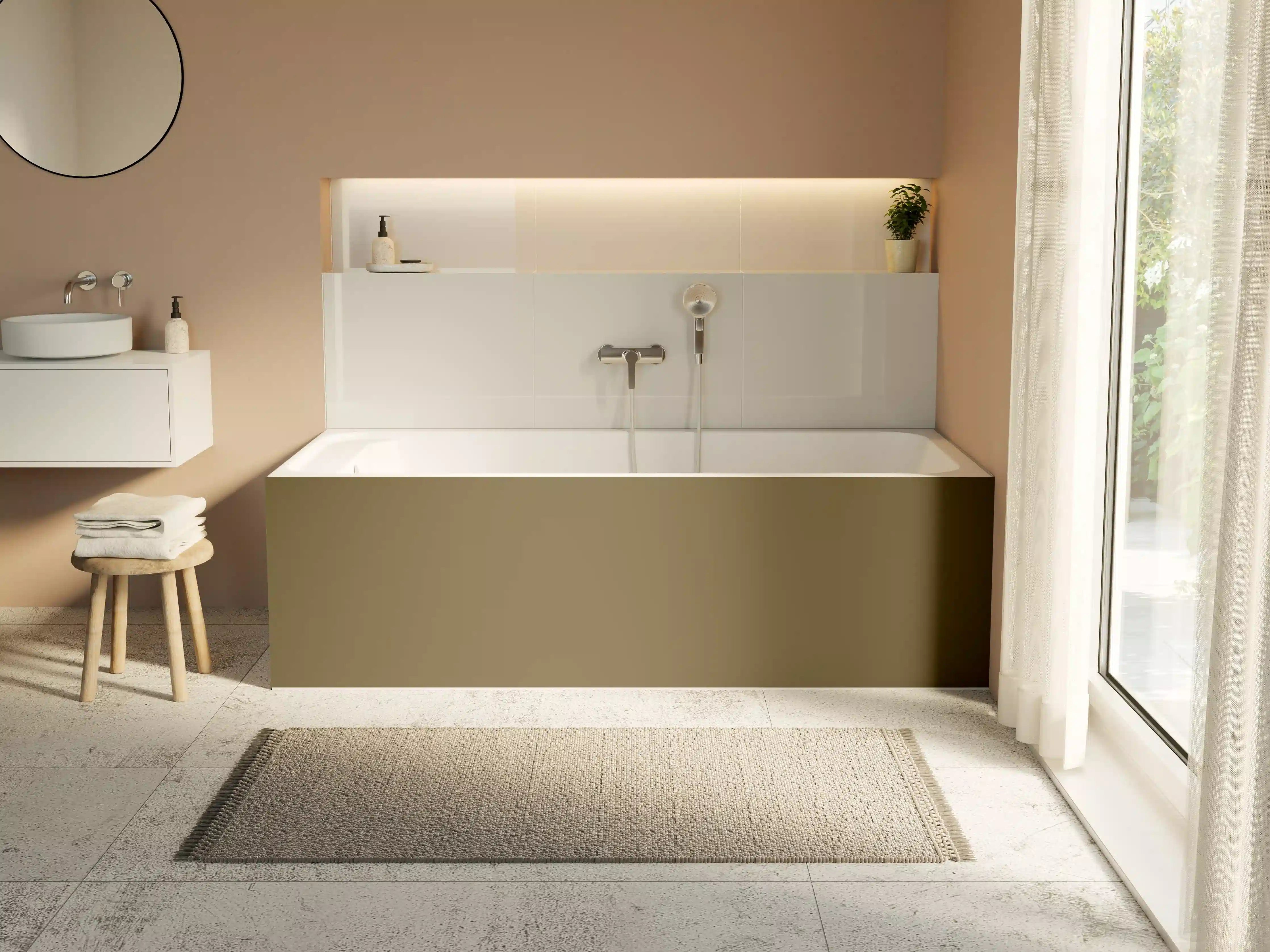 Badewannen-Rückwand - RAL 7008 (Khaki grau)