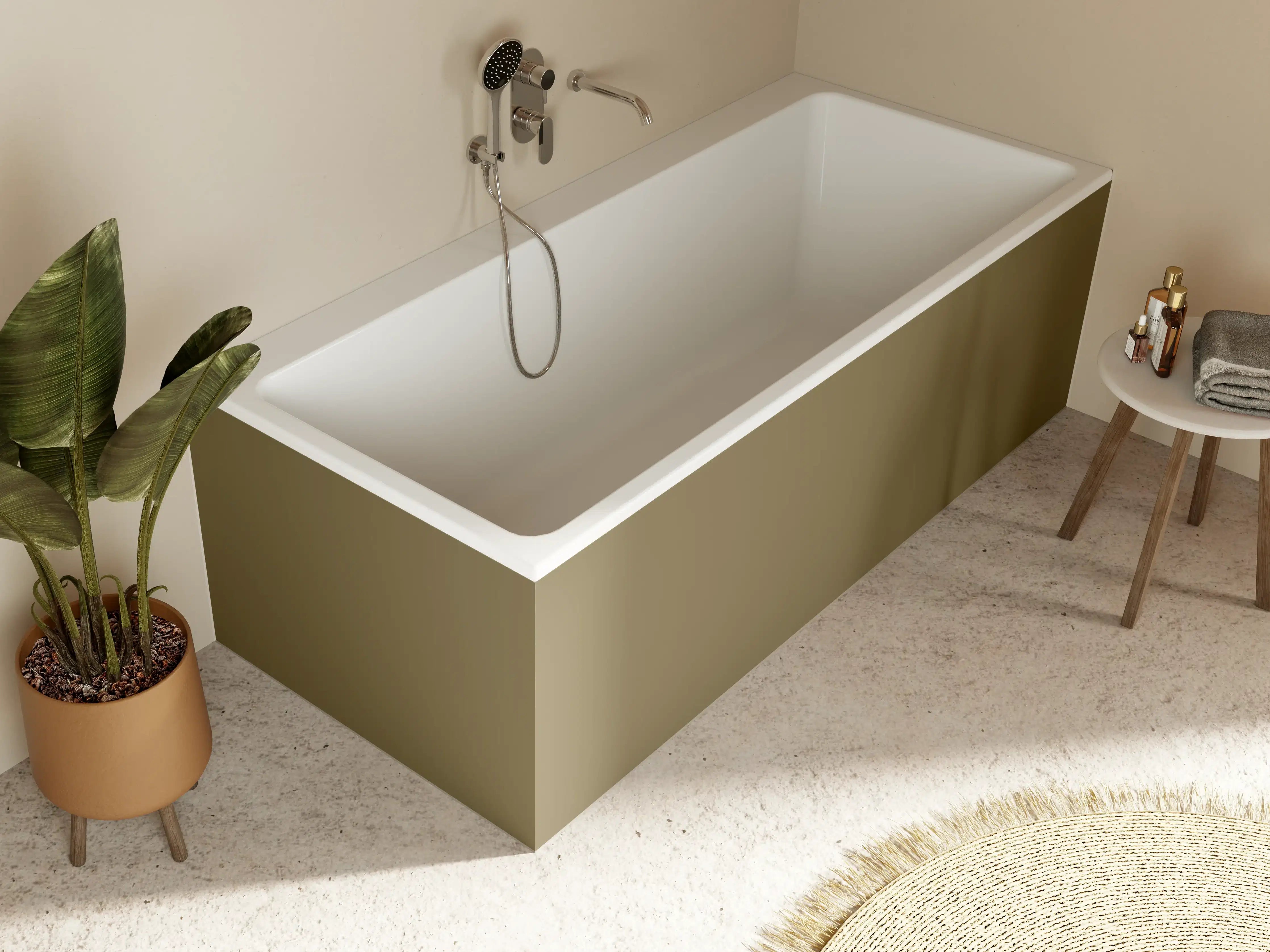 Badewannen-Rückwand - RAL 7008 (Khaki grau)