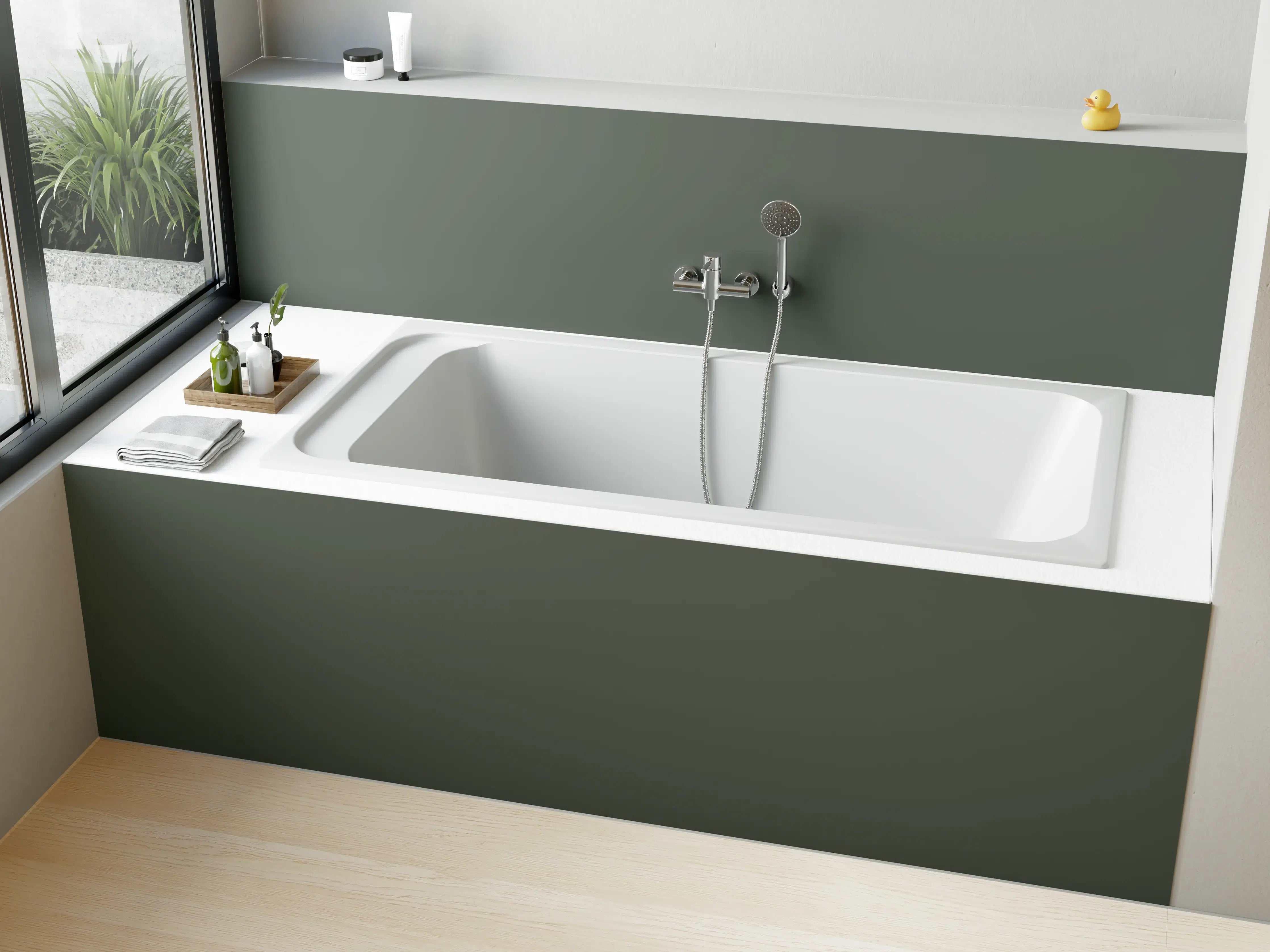 Badewannen-Rückwand - RAL 7009 (Grüngrau)