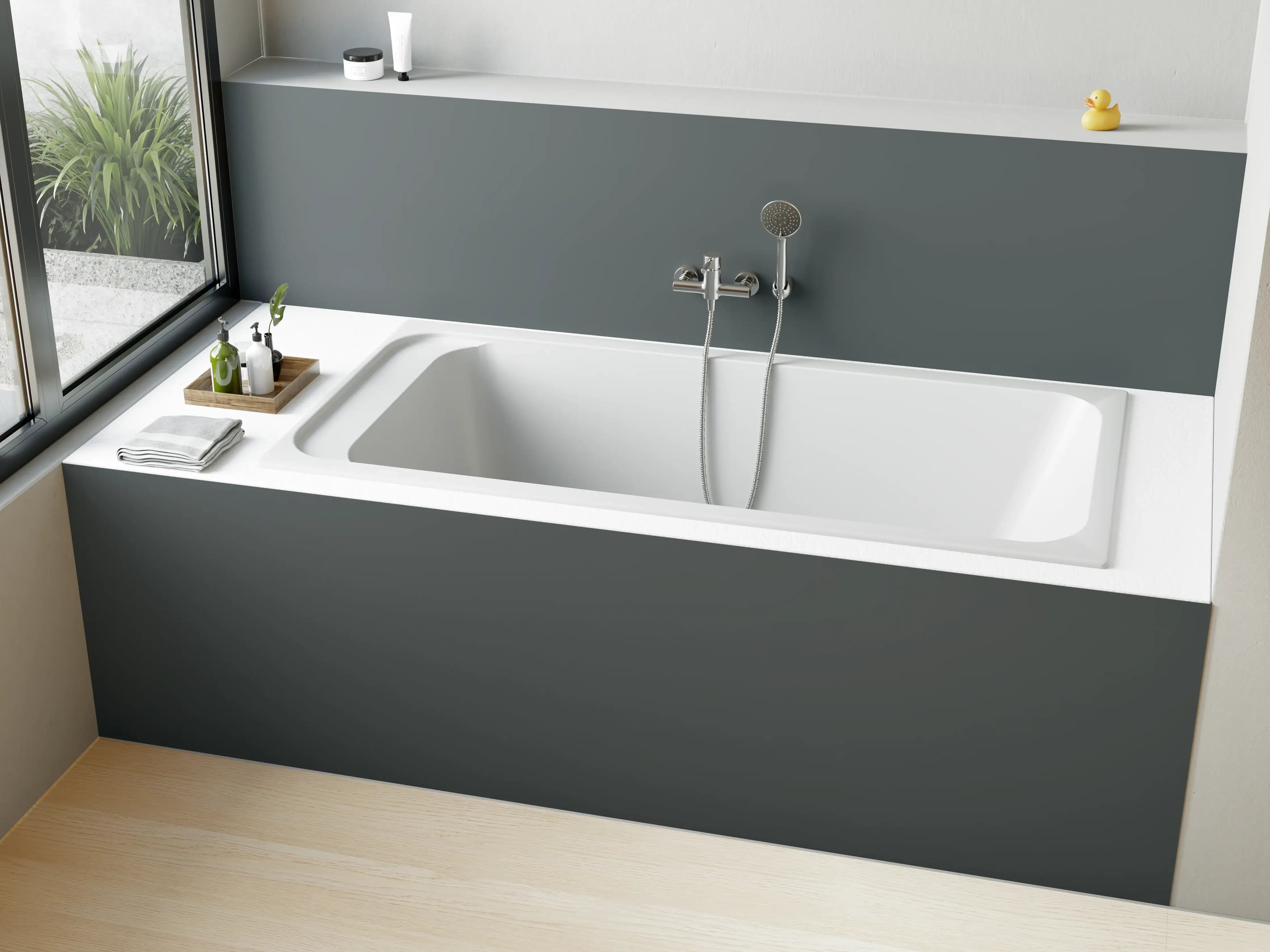 Badewannen-Rückwand - RAL 7012 (Basaltgrau)