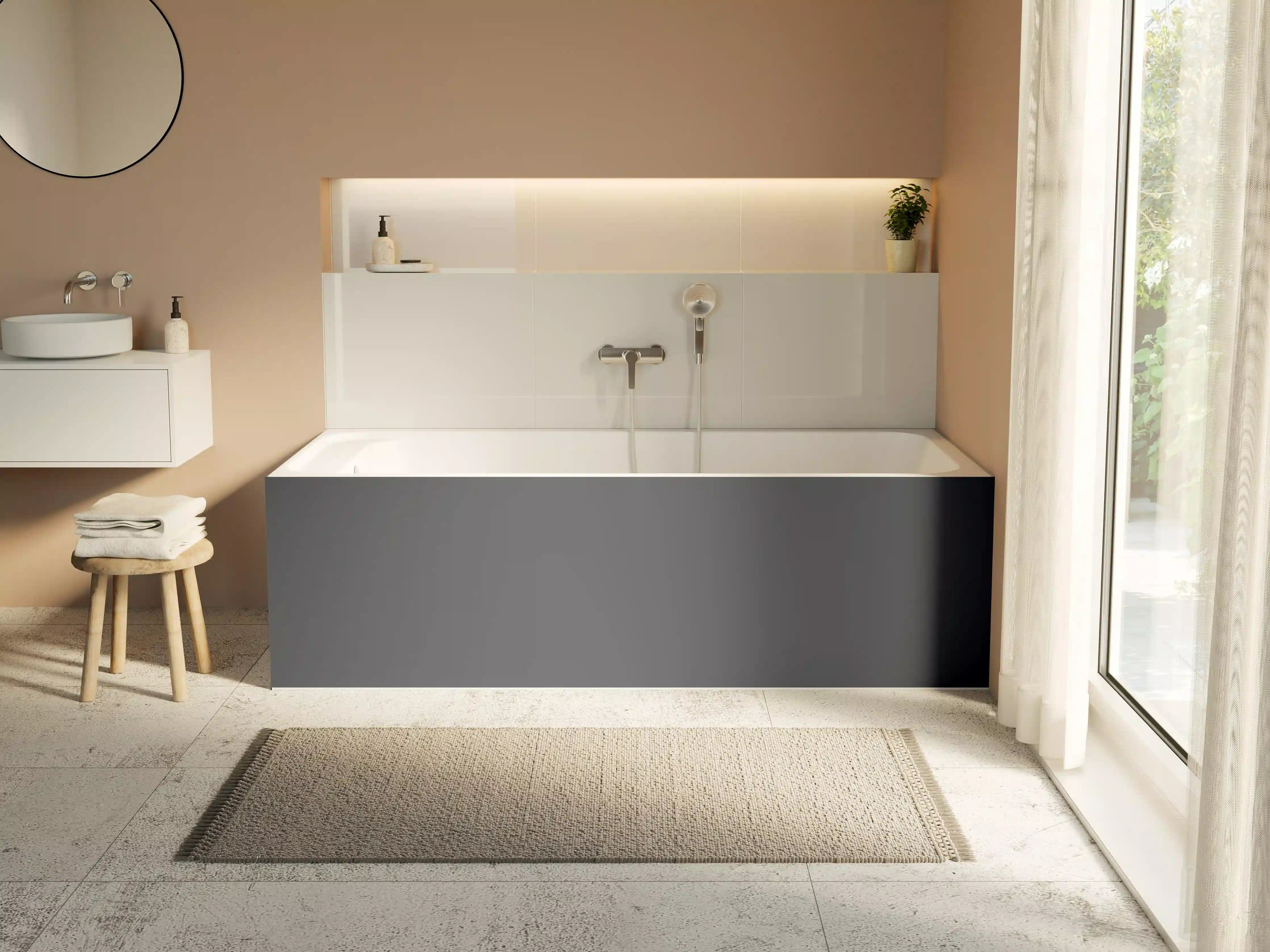 Badewannen-Rückwand - RAL 7015 (Schiefergrau)