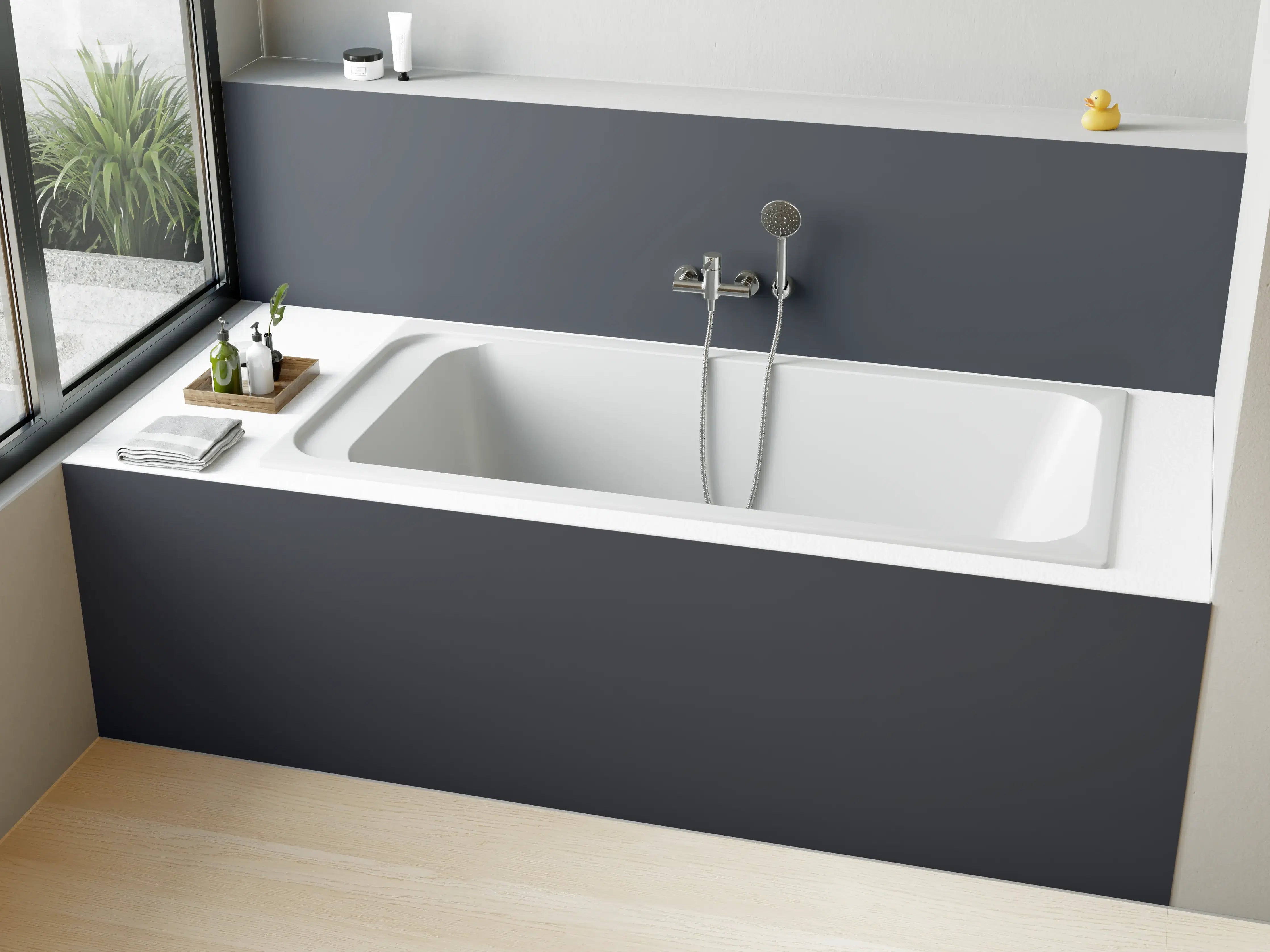 Badewannen-Rückwand - RAL 7015 (Schiefergrau)