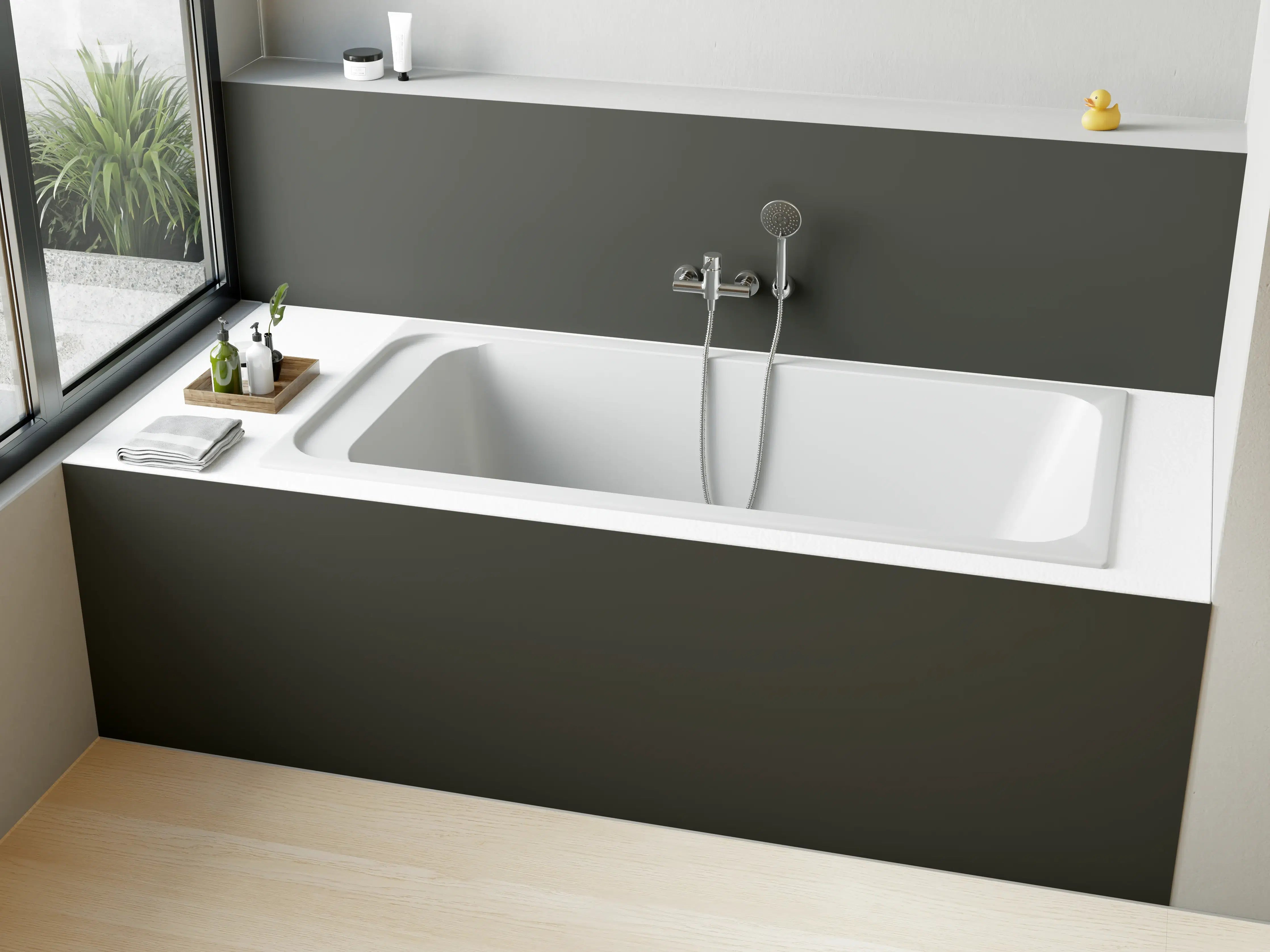 Badewannen-Rückwand - RAL 7022 (Umbragrau)