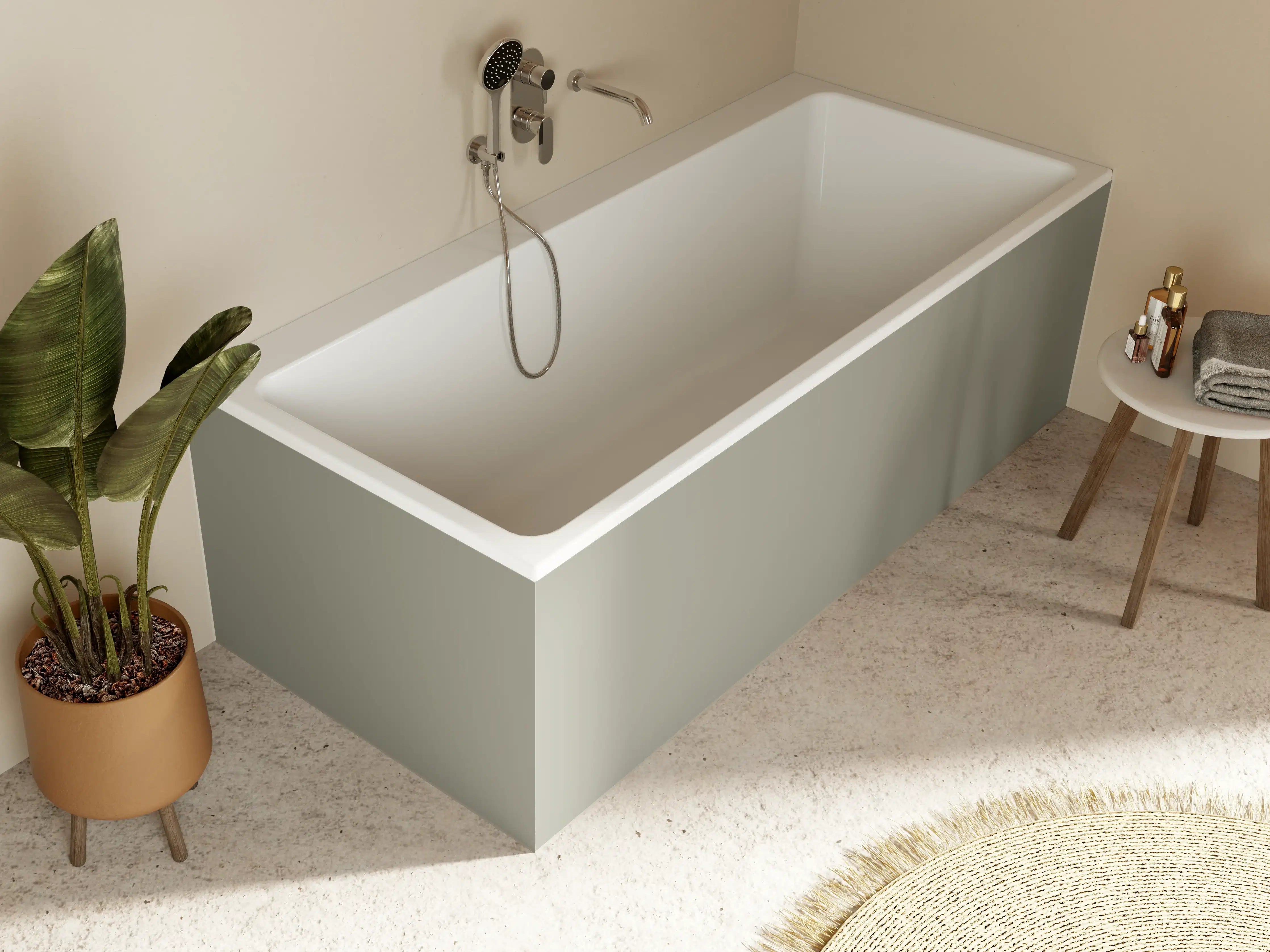 Badewannen-Rückwand - RAL 7030 (Steingrau)