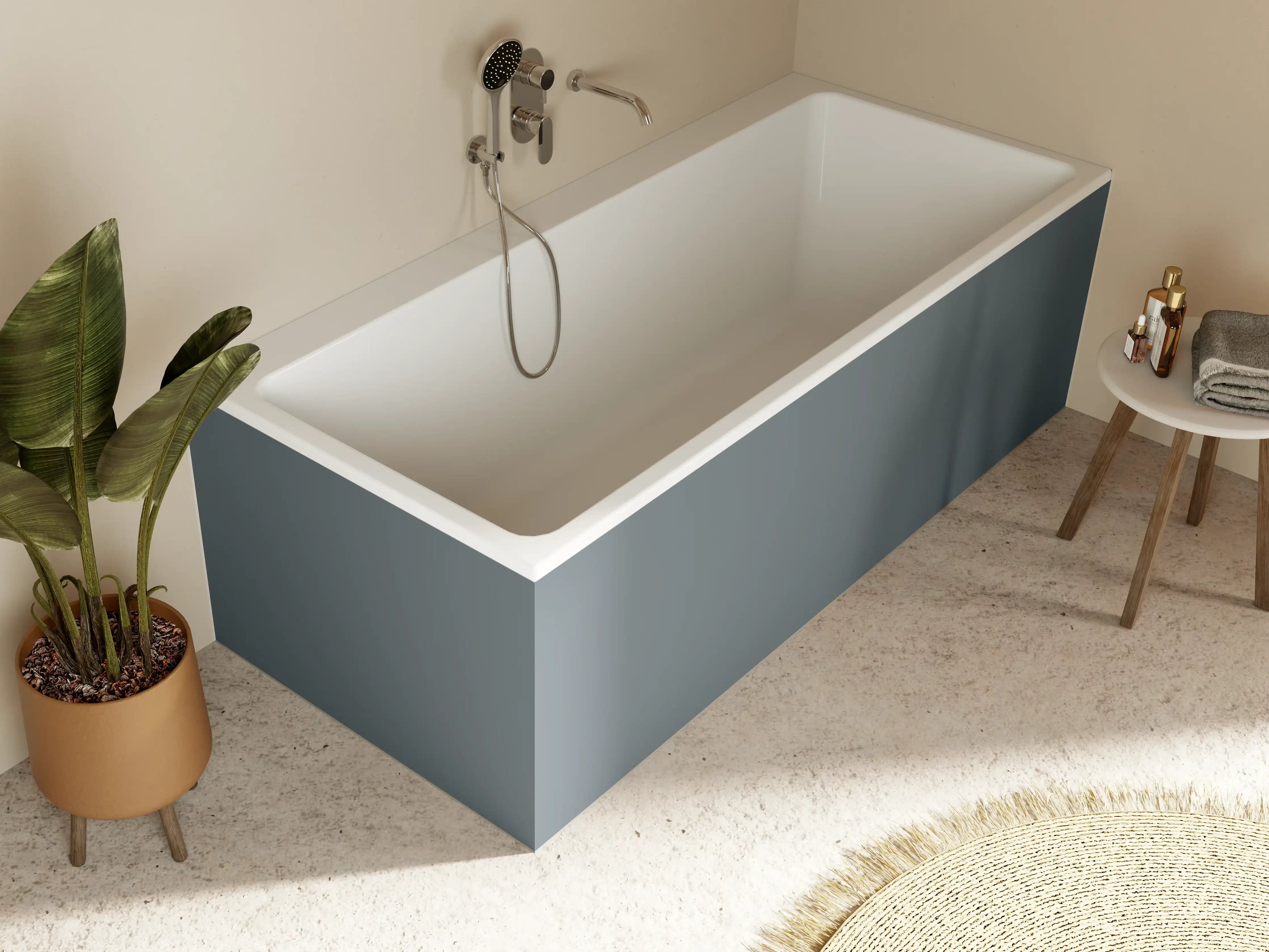 Badewannen-Rückwand - RAL 7031 (Blaugrau)