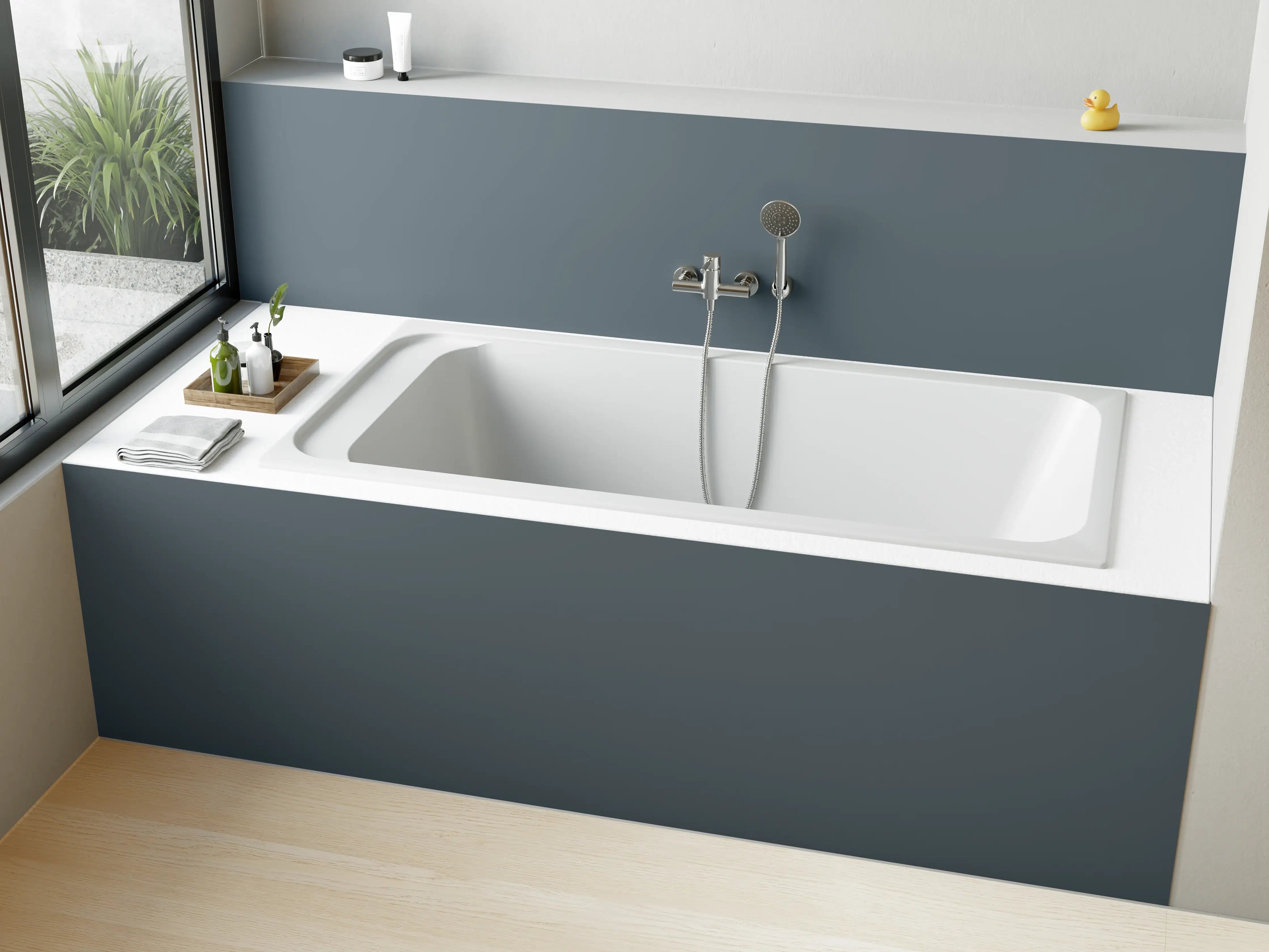 Badewannen-Rückwand - RAL 7031 (Blaugrau)