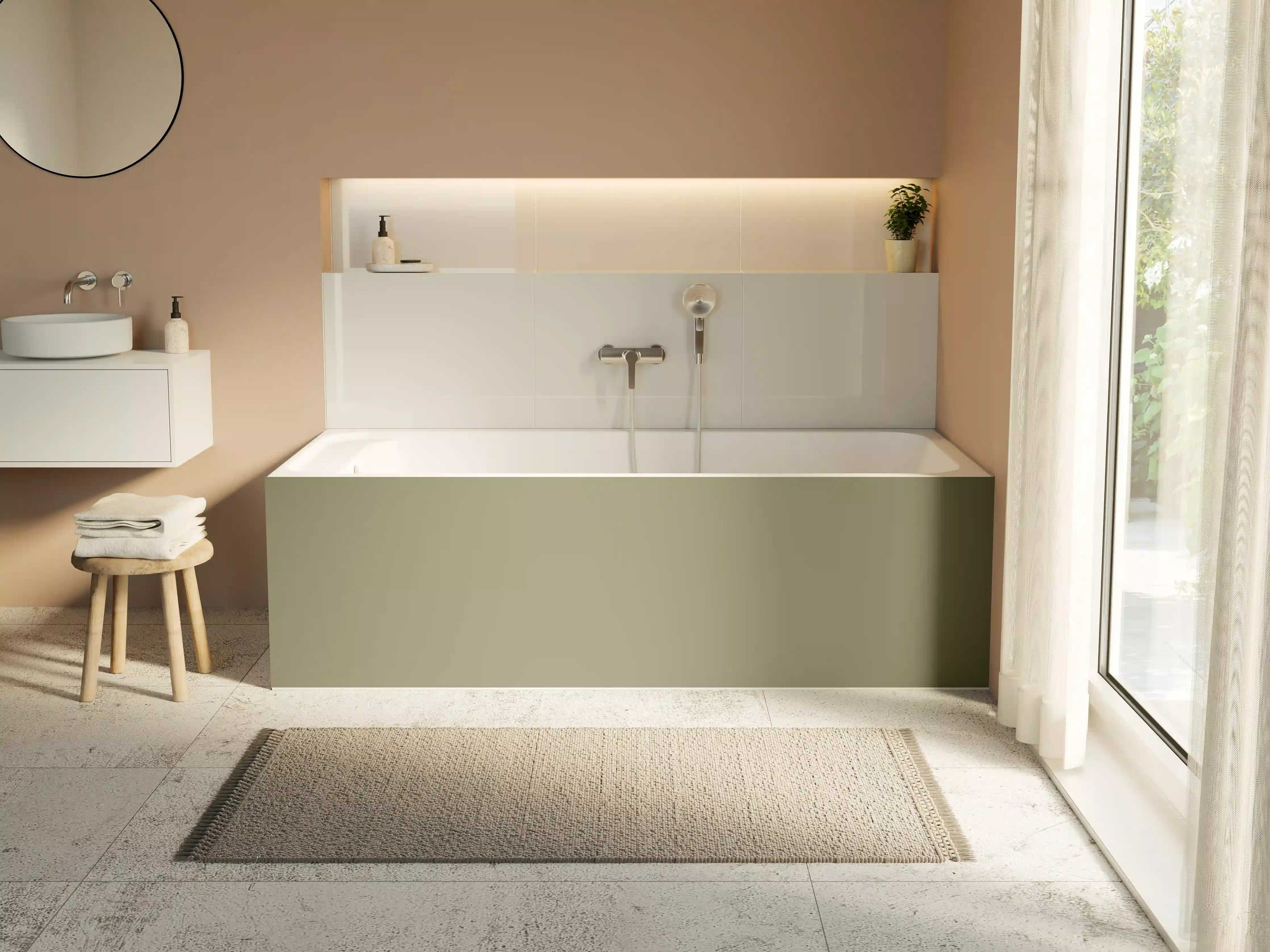 Badewannen-Rückwand - RAL 7034 (Gelbgrau)