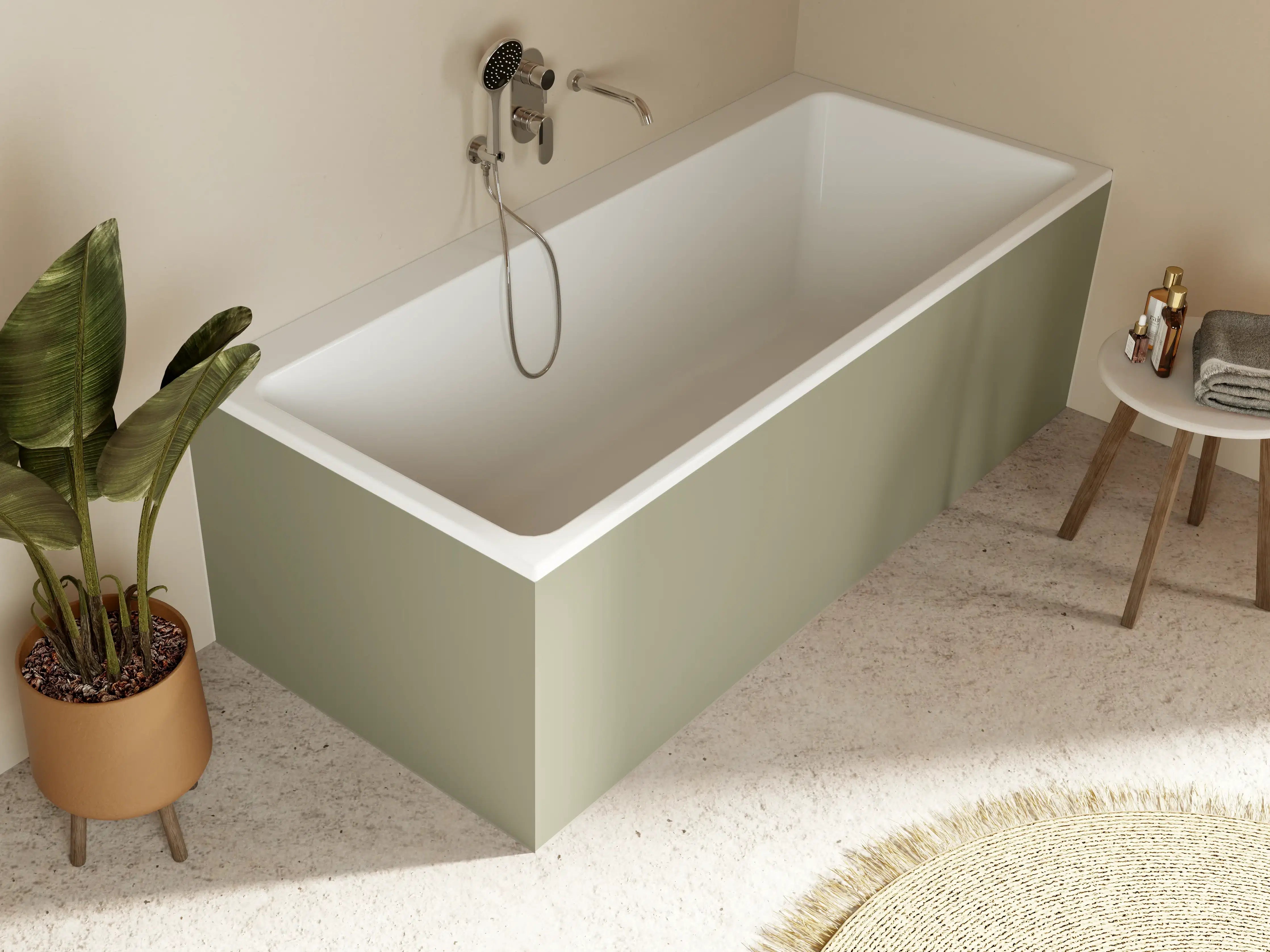 Badewannen-Rückwand - RAL 7034 (Gelbgrau)