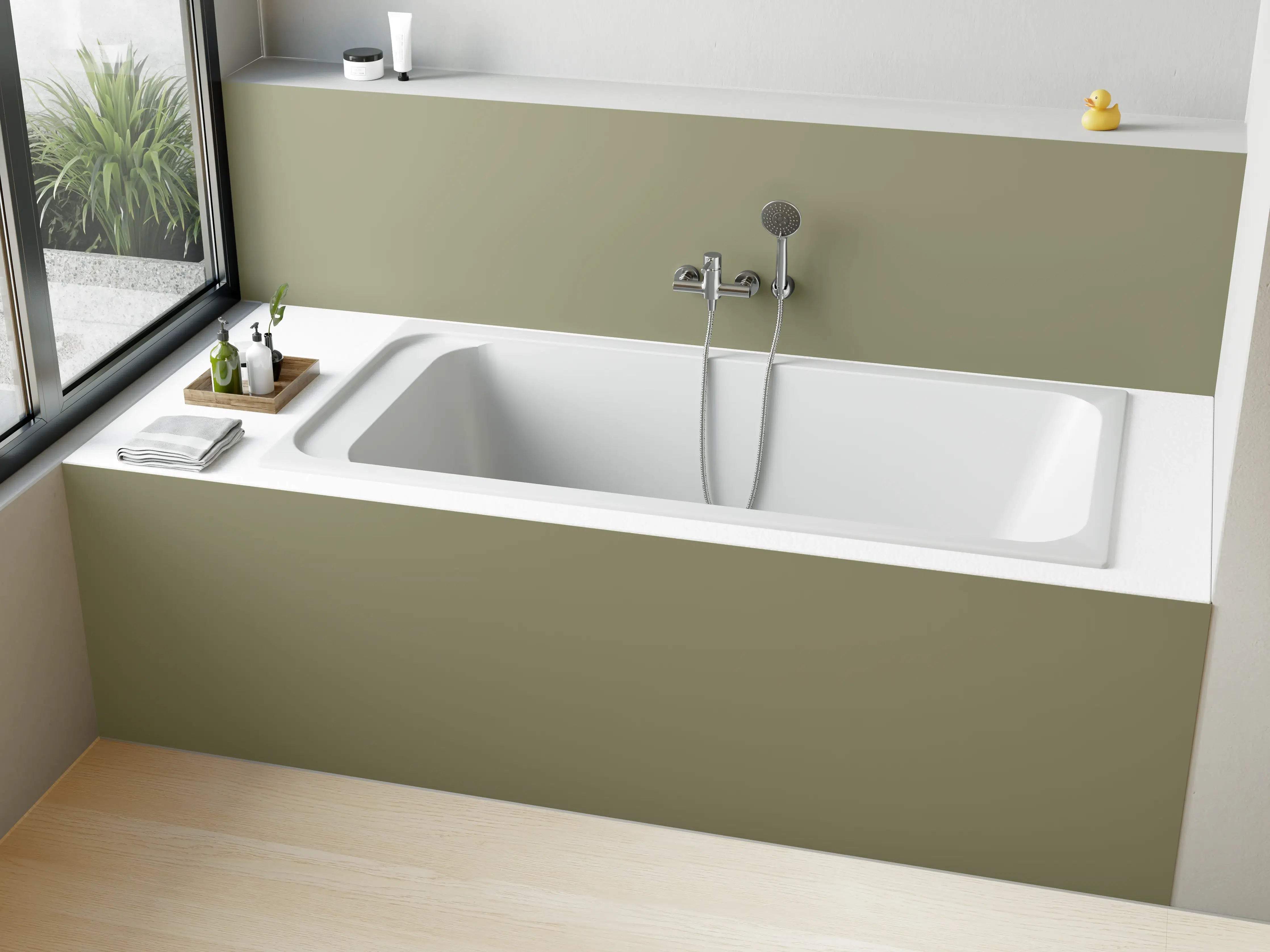 Badewannen-Rückwand - RAL 7034 (Gelbgrau)