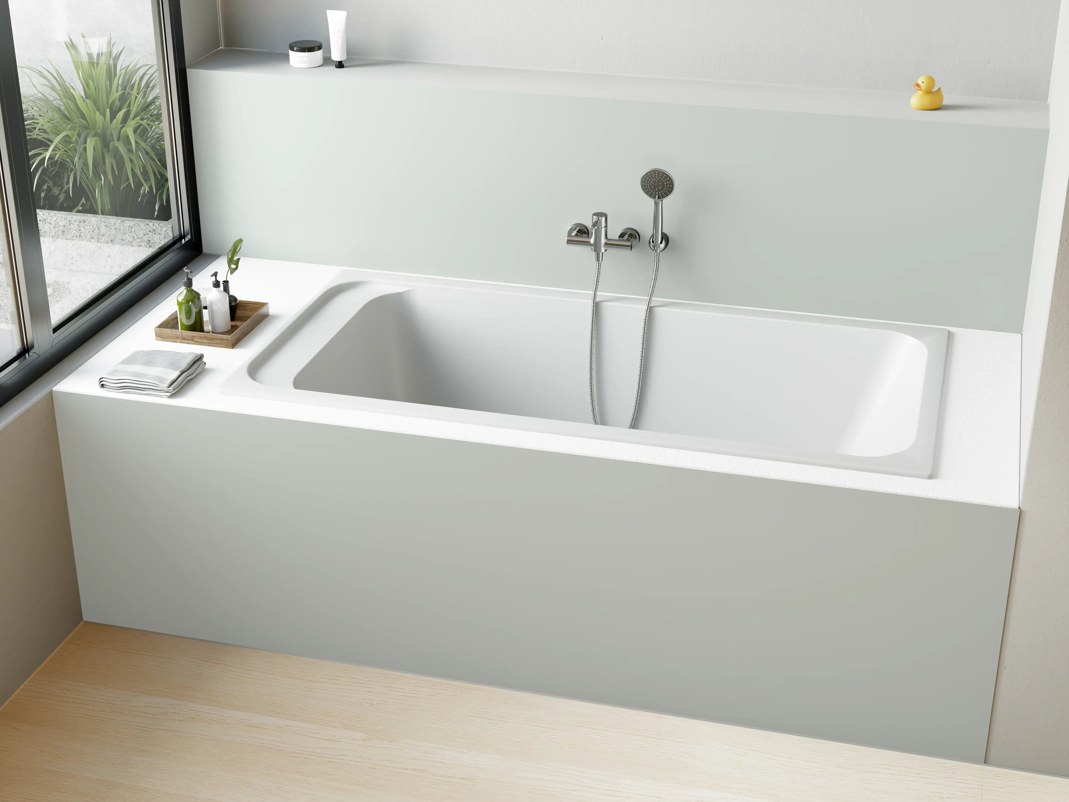 Badewannen-Rückwand - RAL 7035 (Hellgrau)