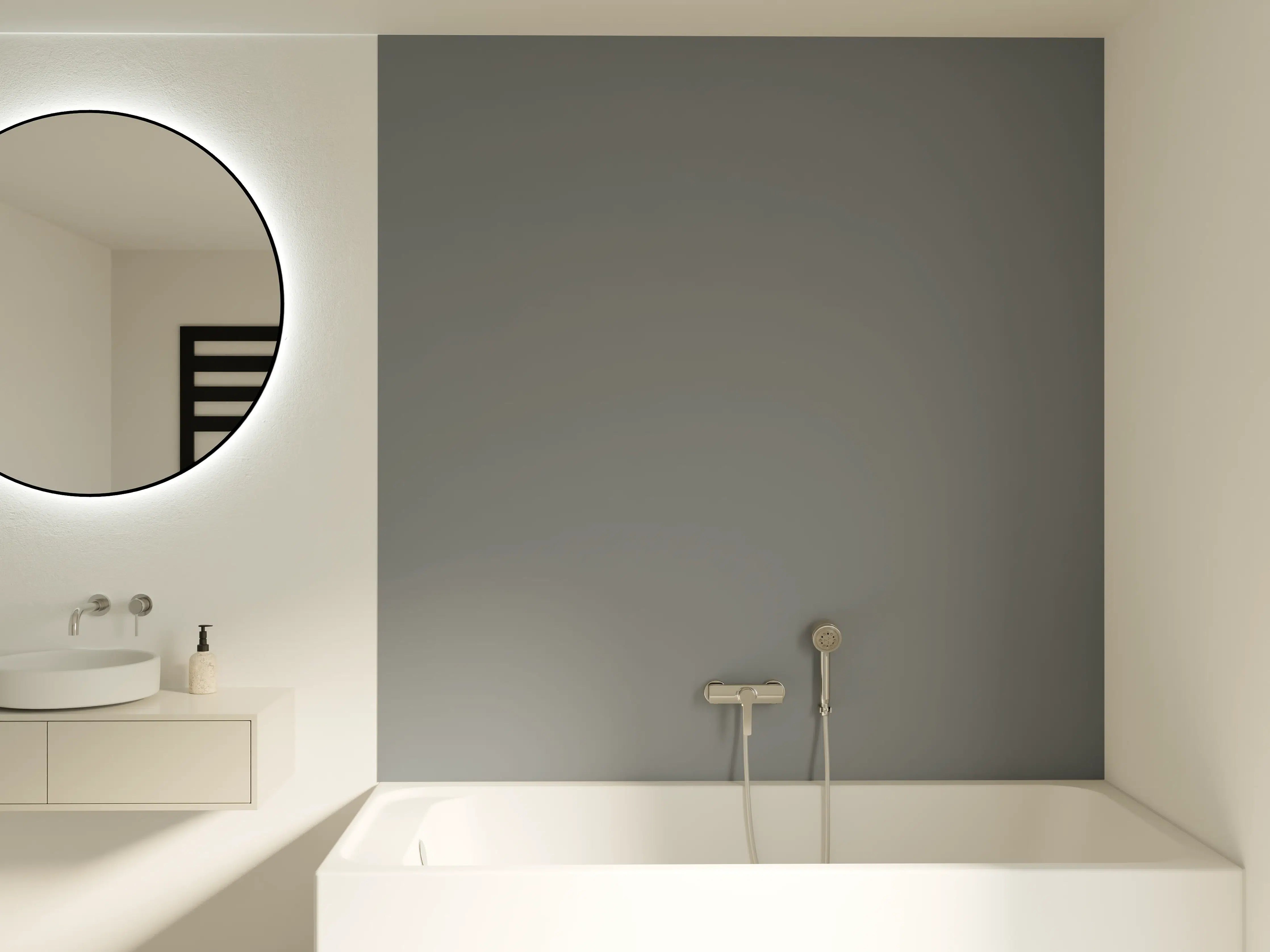 Badewannen-Rückwand - RAL 7037 (Staubiges Grau)