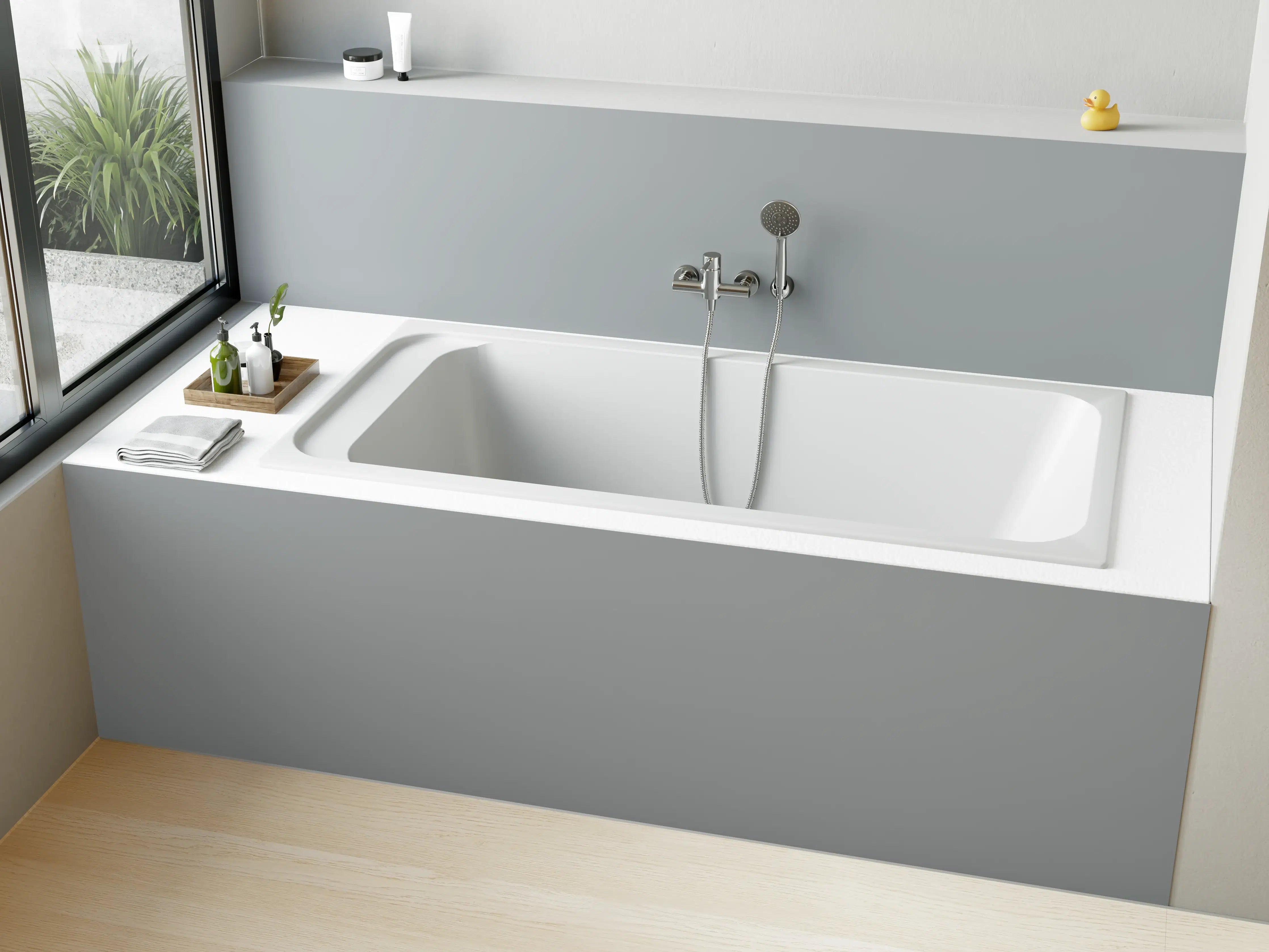 Badewannen-Rückwand - RAL 7040 (Fenstergrau)