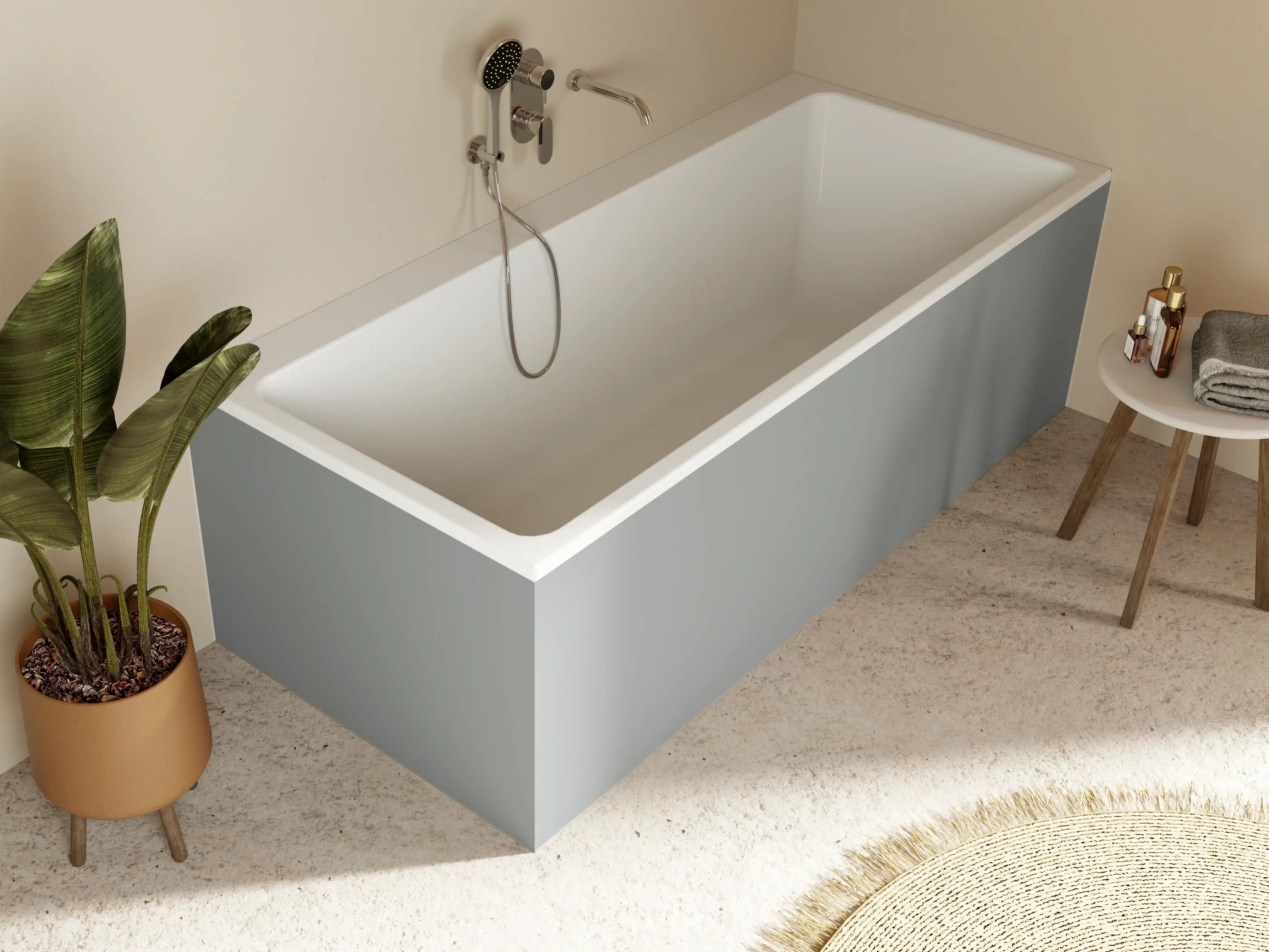 Badewannen-Rückwand - RAL 7042 (Verkehrsgrau A)