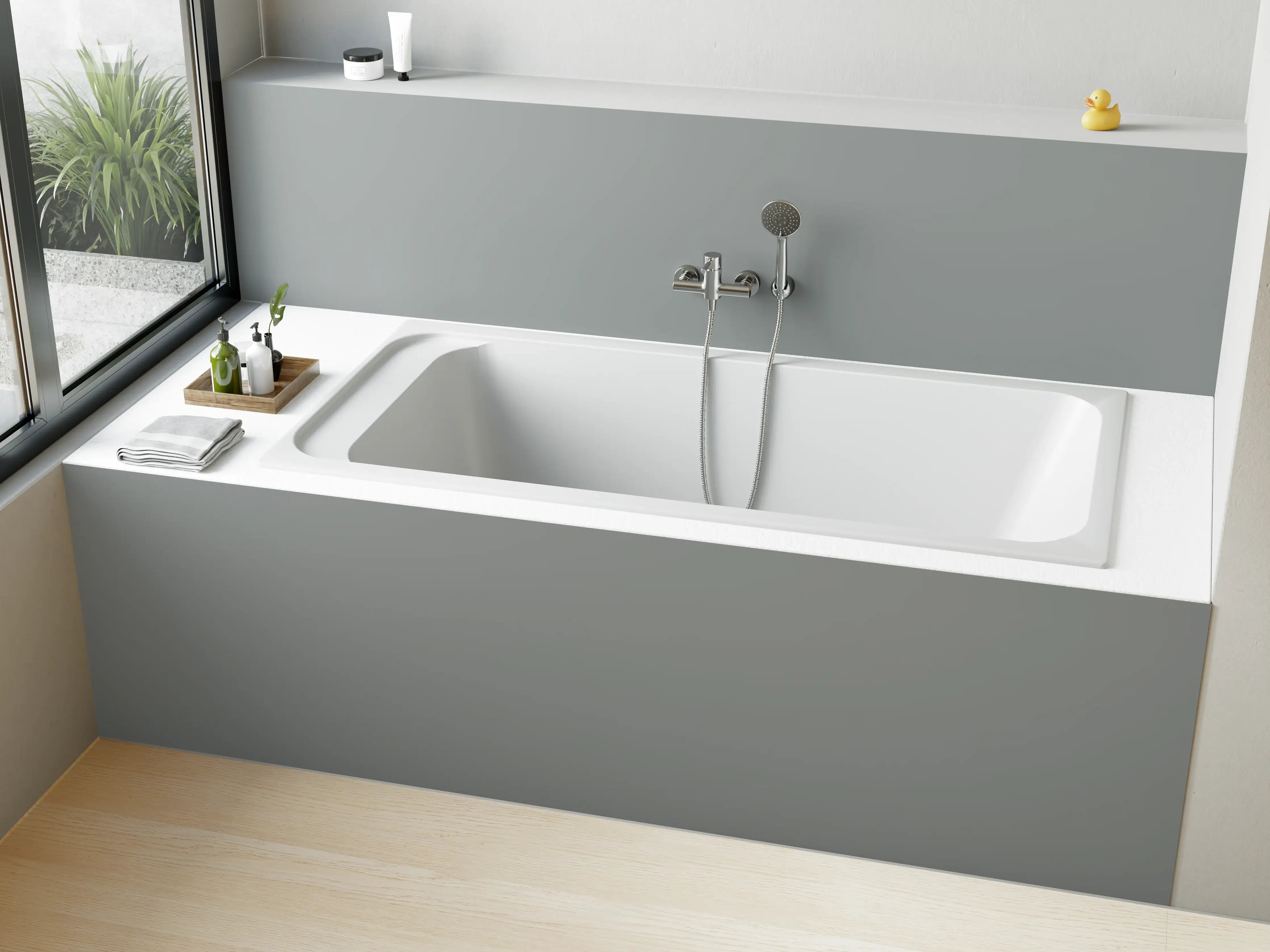 Badewannen-Rückwand - RAL 7042 (Verkehrsgrau A)