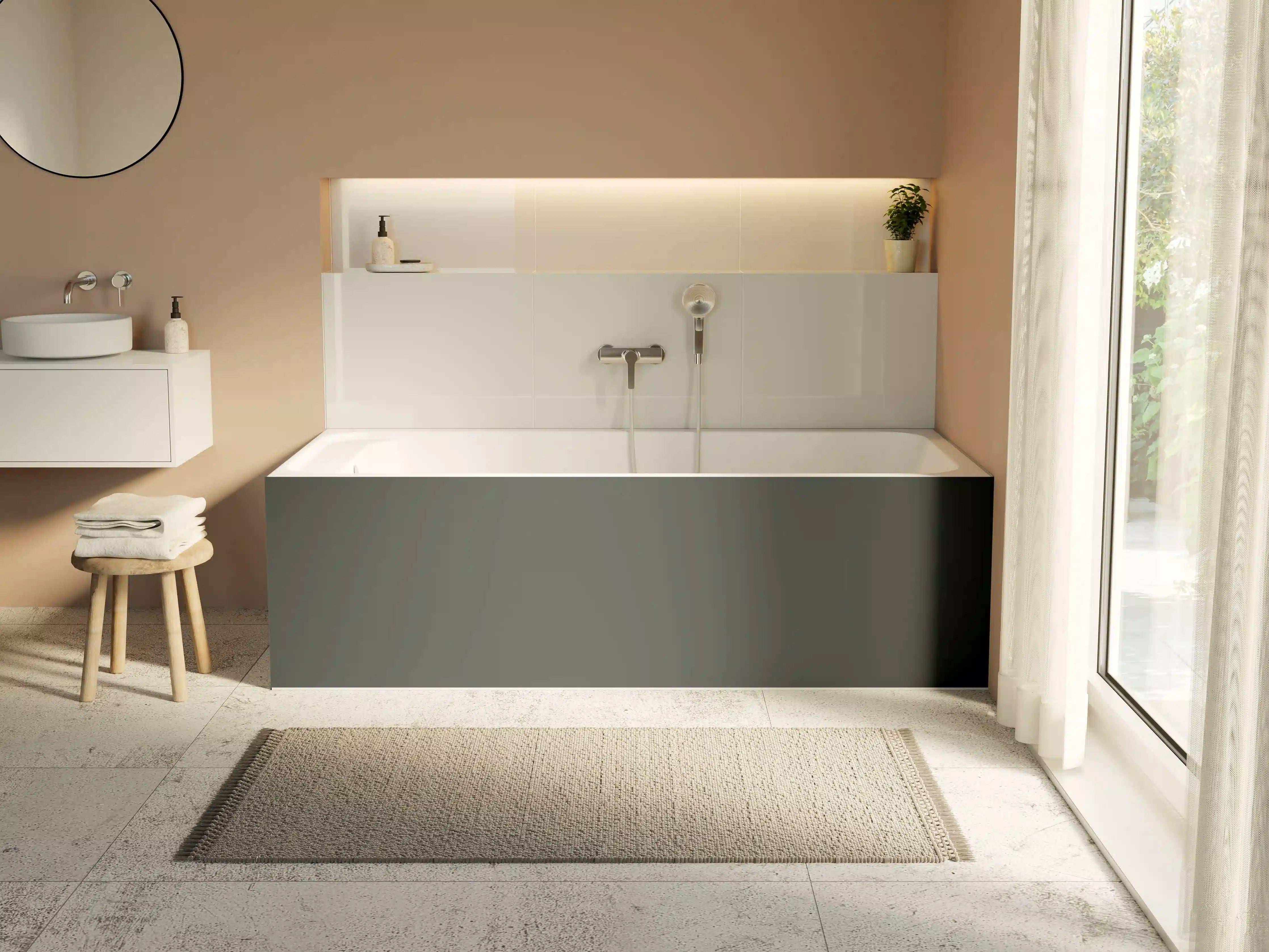 Badewannen-Rückwand - RAL 7043 (Verkehrsgrau B)