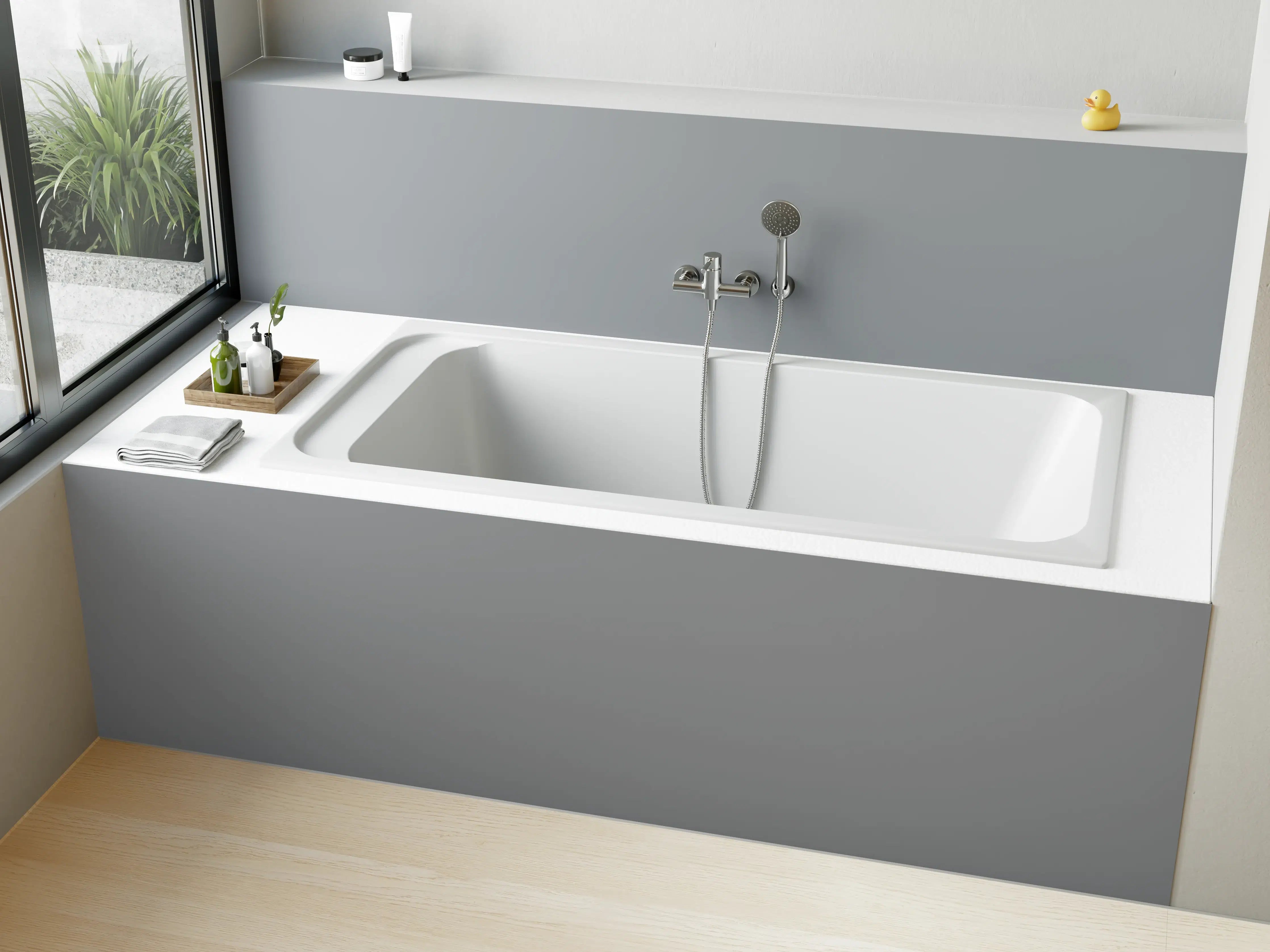 Badewannen-Rückwand - RAL 7045 (Telegrau 1)