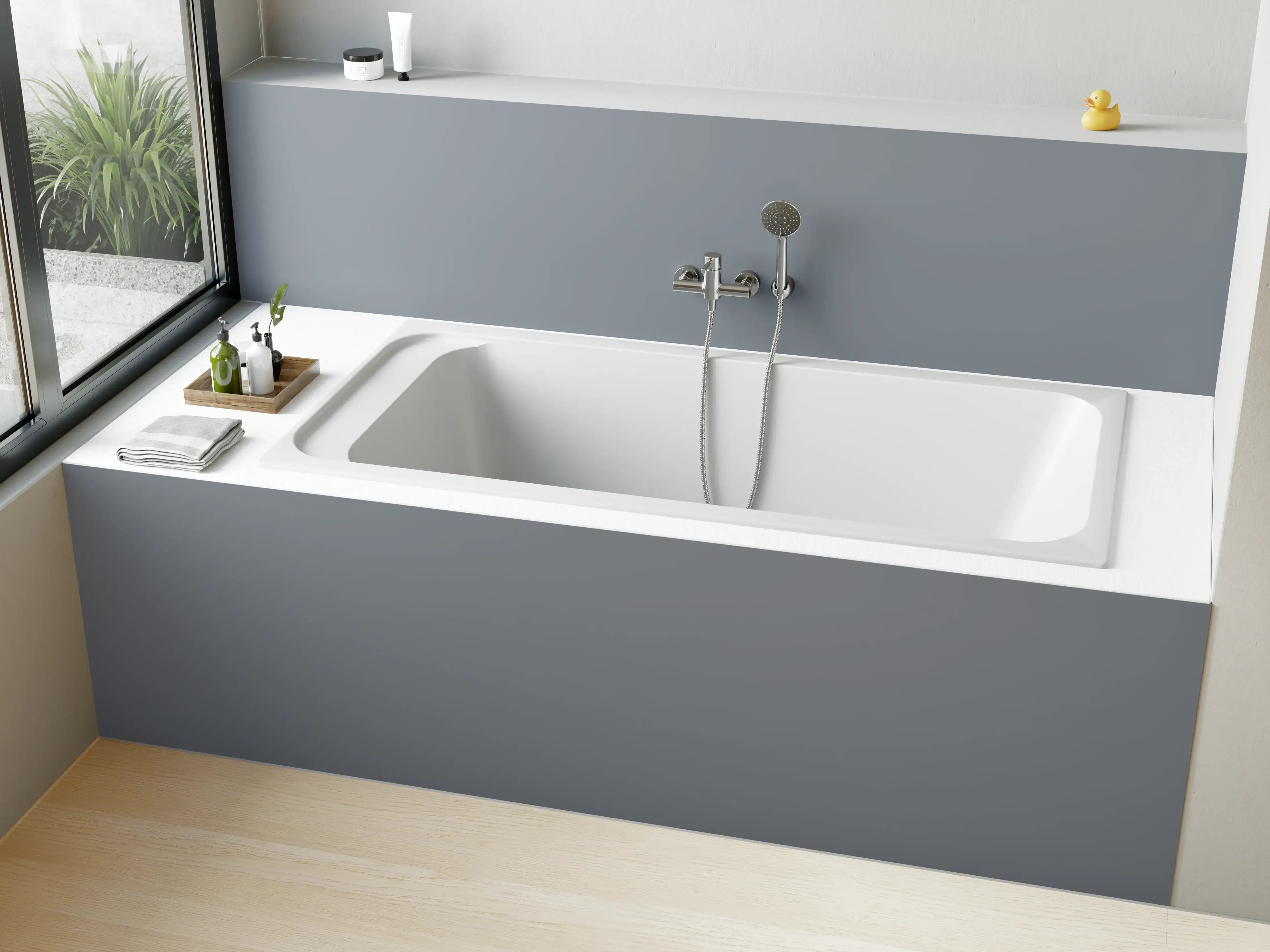 Badewannen-Rückwand - RAL 7046 (Telegrau 2)