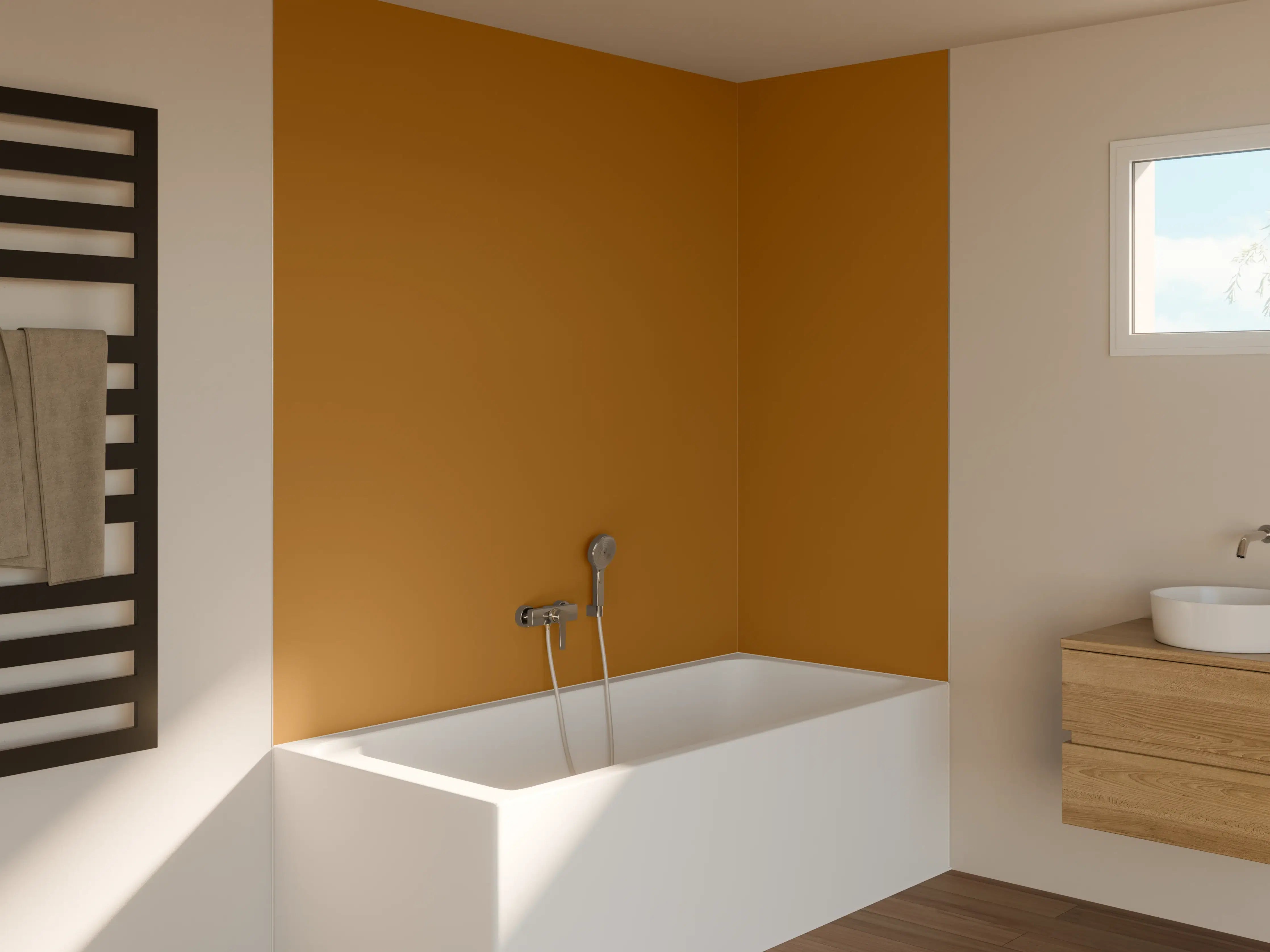 Badewannen-Rückwand - RAL 8001 (Ockerbraun)