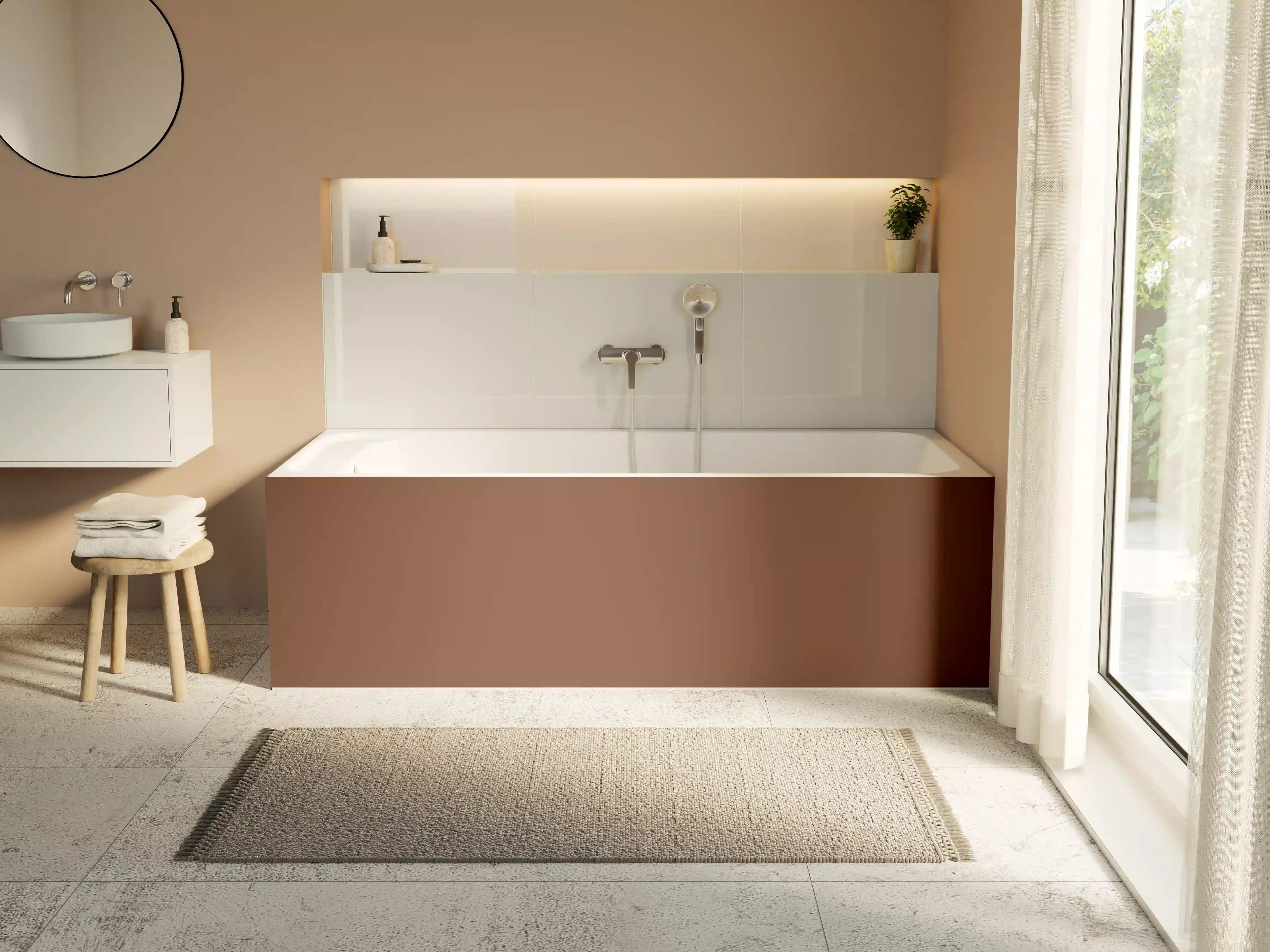 Badewannen-Rückwand - RAL 8002 (Signalbraun)