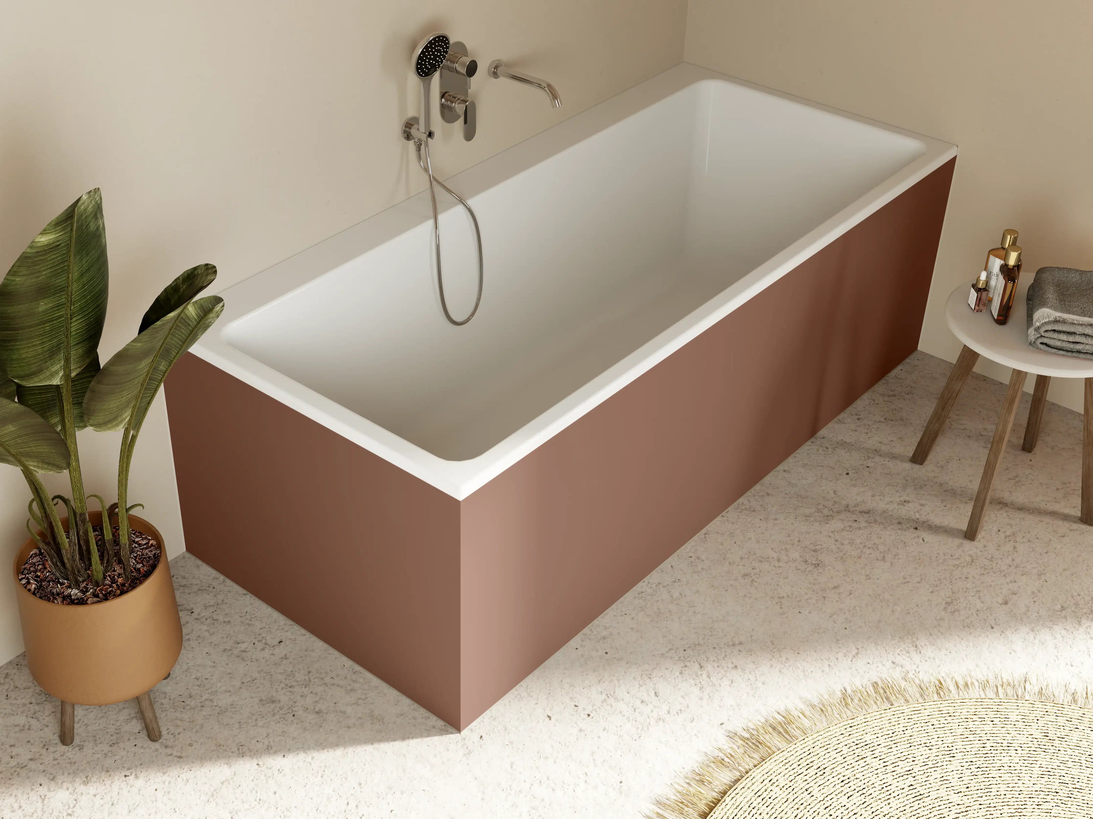 Badewannen-Rückwand - RAL 8002 (Signalbraun)