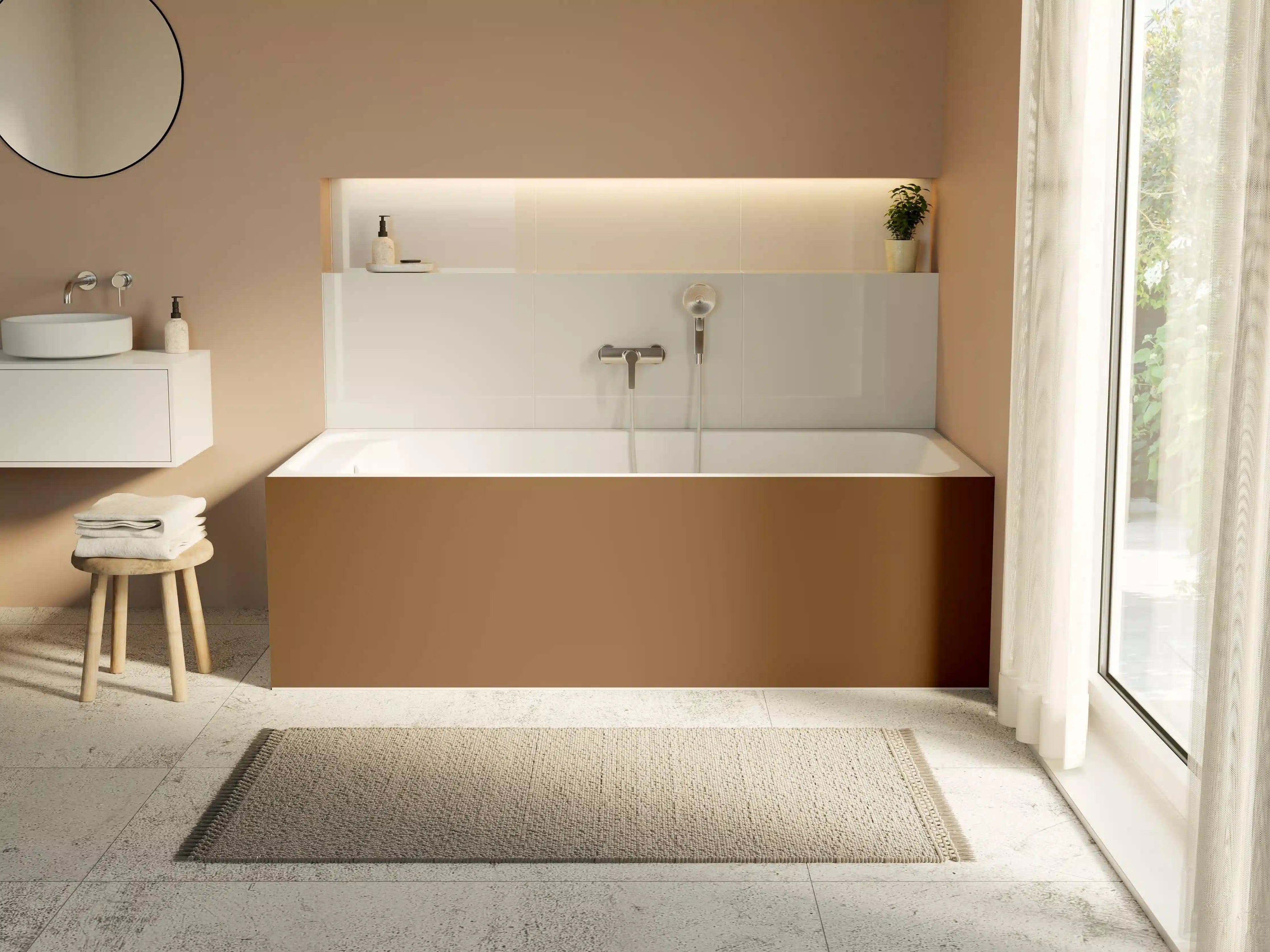 Badewannen-Rückwand - RAL 8003 (Lehm-Braun)