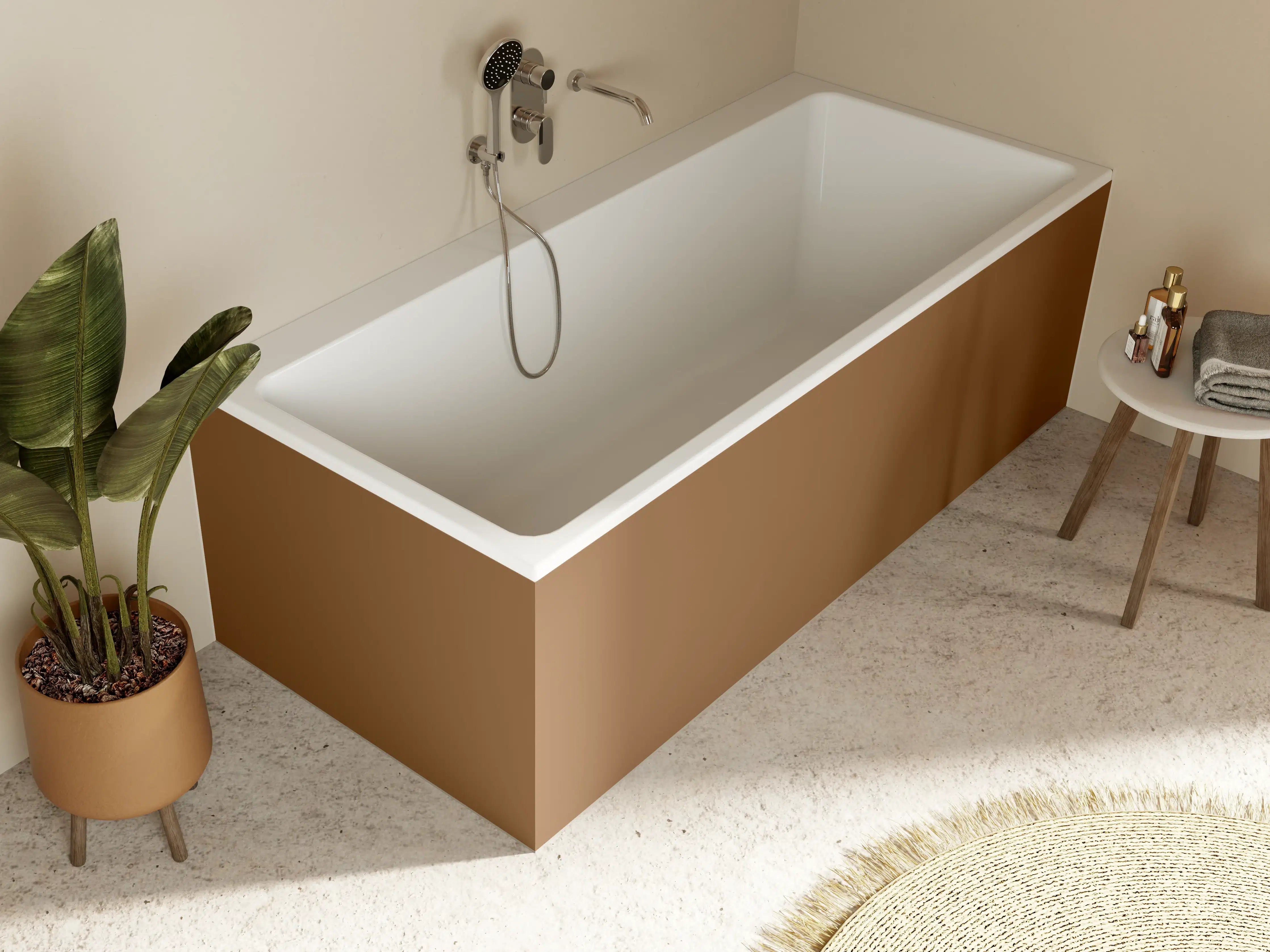 Badewannen-Rückwand - RAL 8003 (Lehm-Braun)