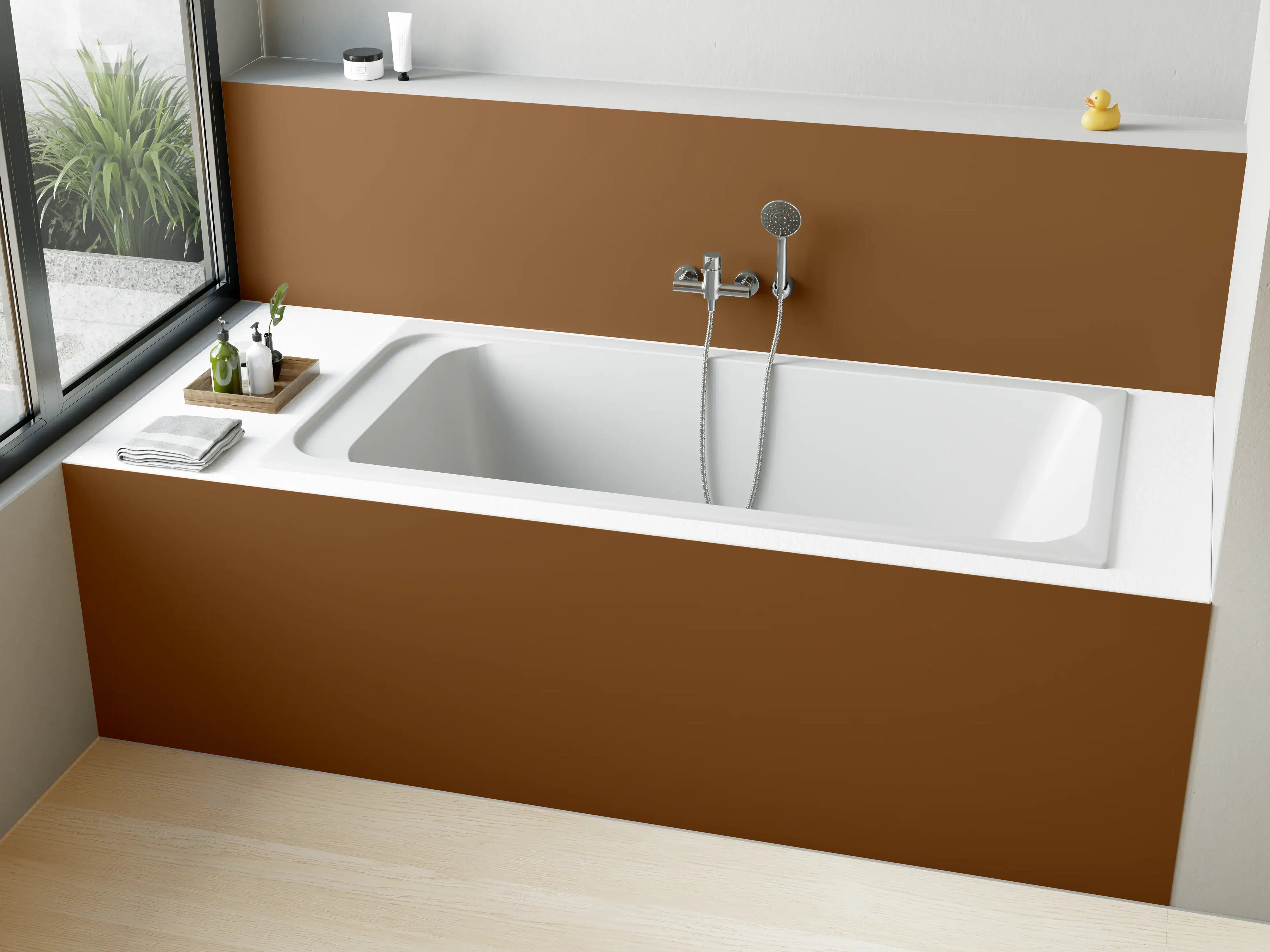 Badewannen-Rückwand - RAL 8003 (Lehm-Braun)