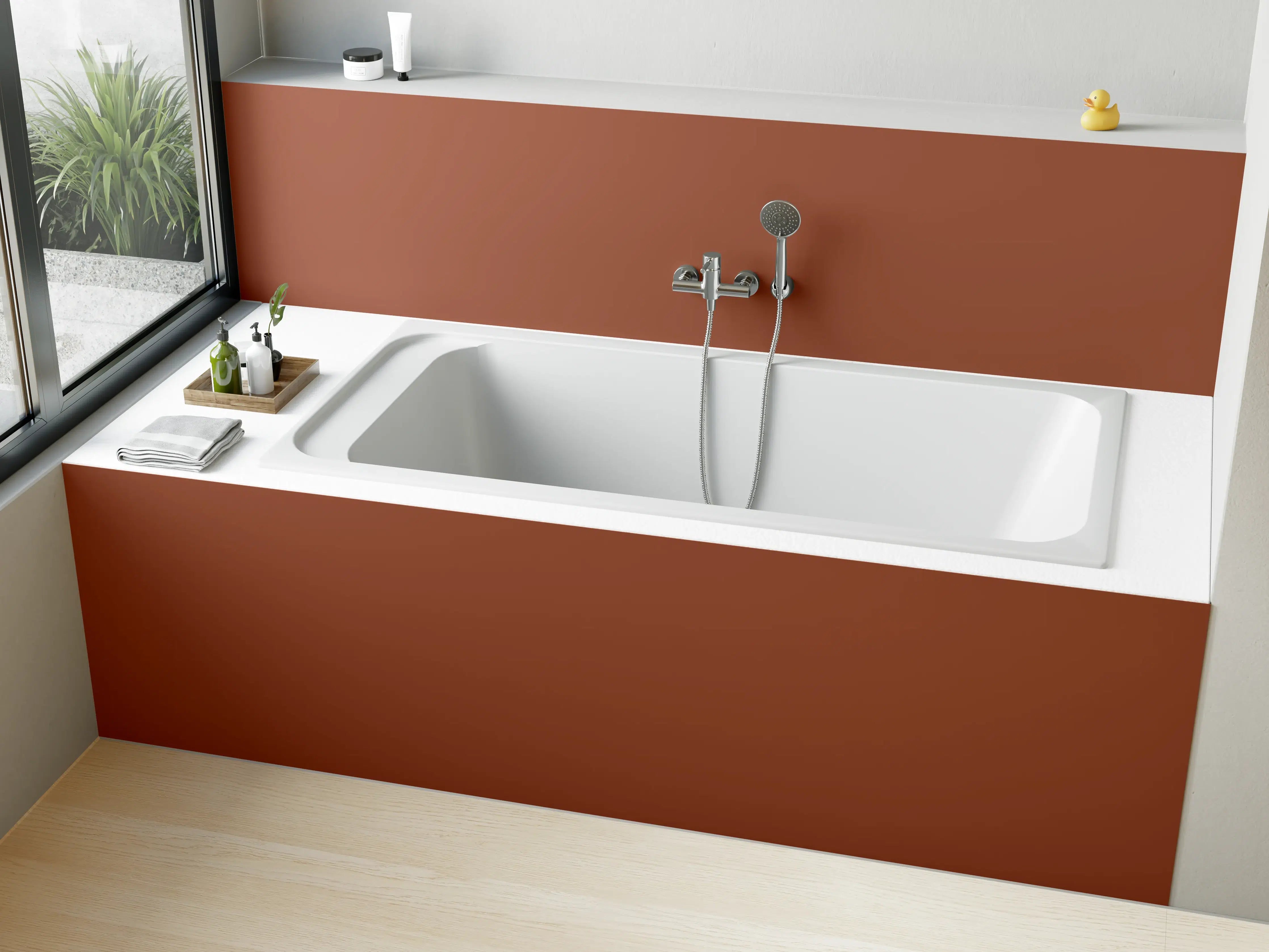 Badewannen-Rückwand - RAL 8004 (Kupferbraun)