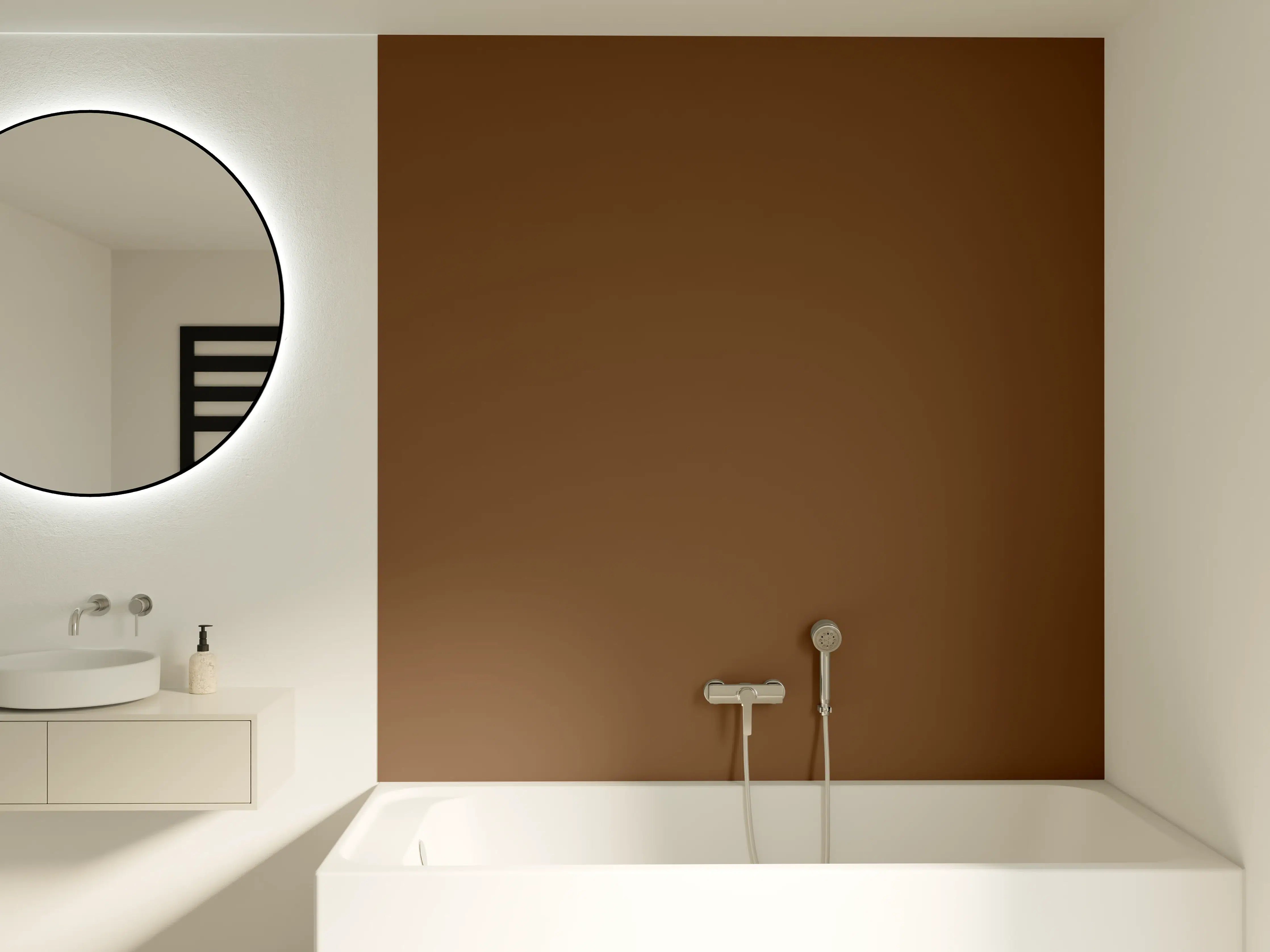 Badewannen-Rückwand - RAL 8007 (Rehbraun)