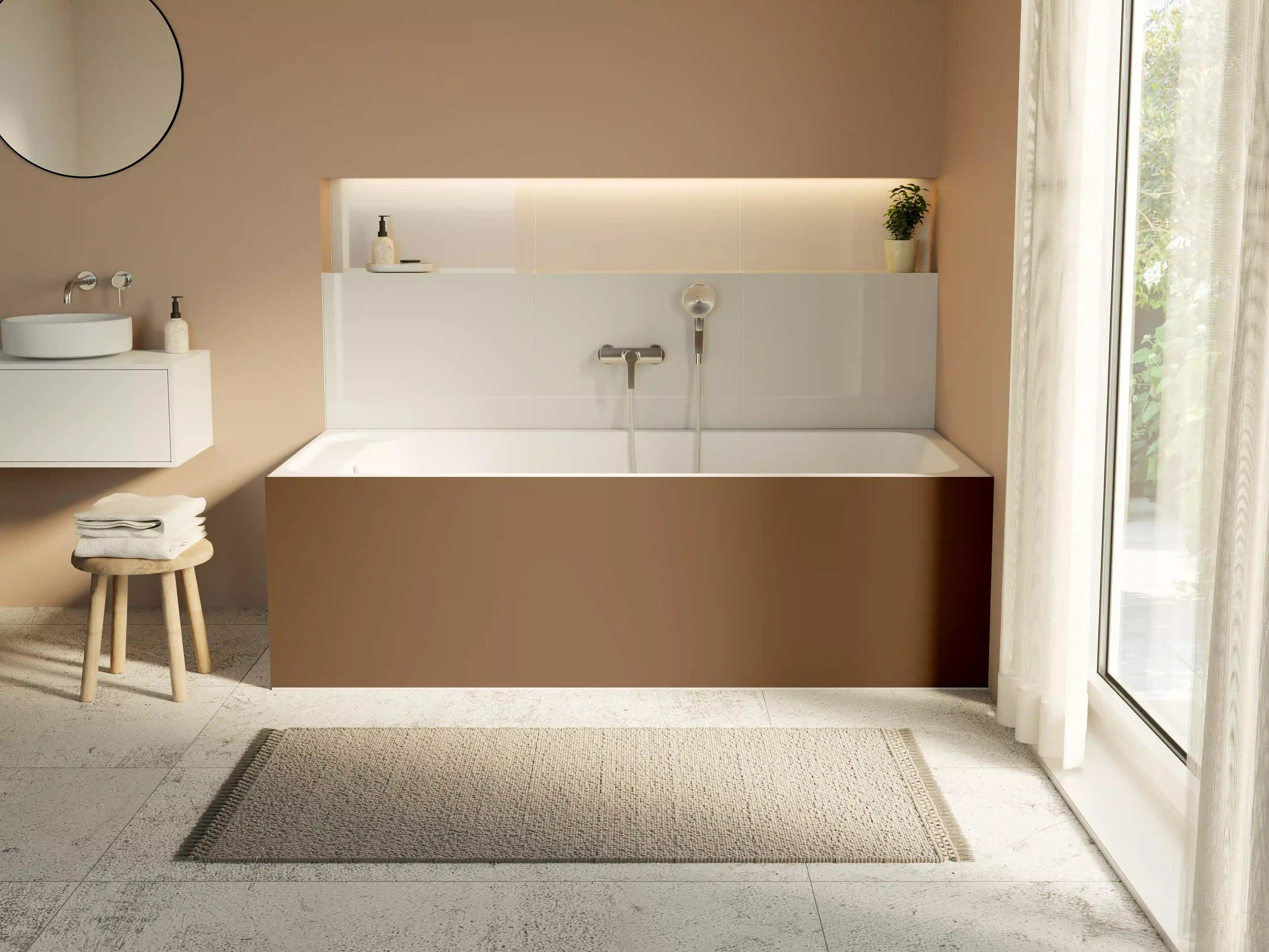 Badewannen-Rückwand - RAL 8007 (Rehbraun)