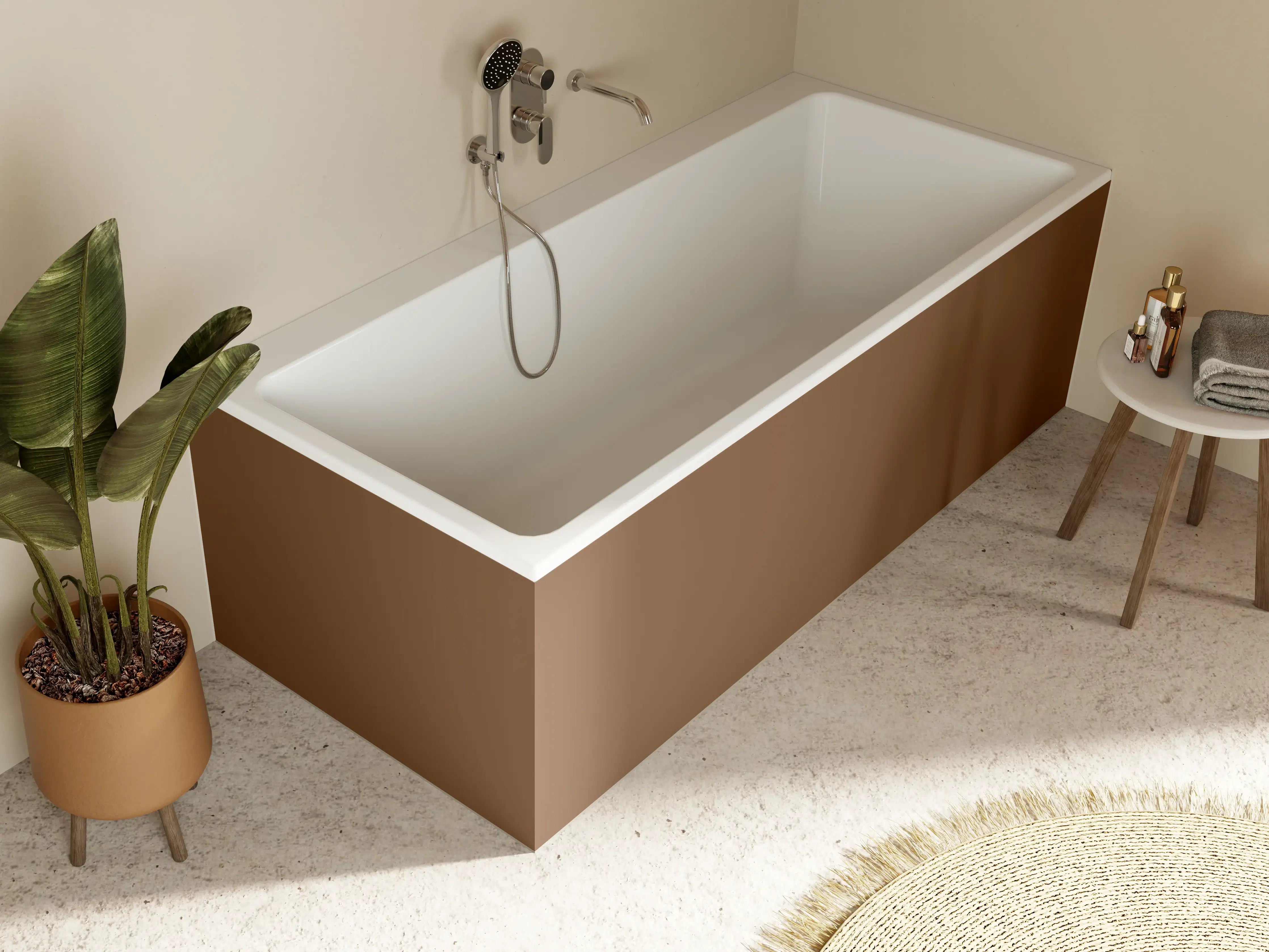 Badewannen-Rückwand - RAL 8007 (Rehbraun)