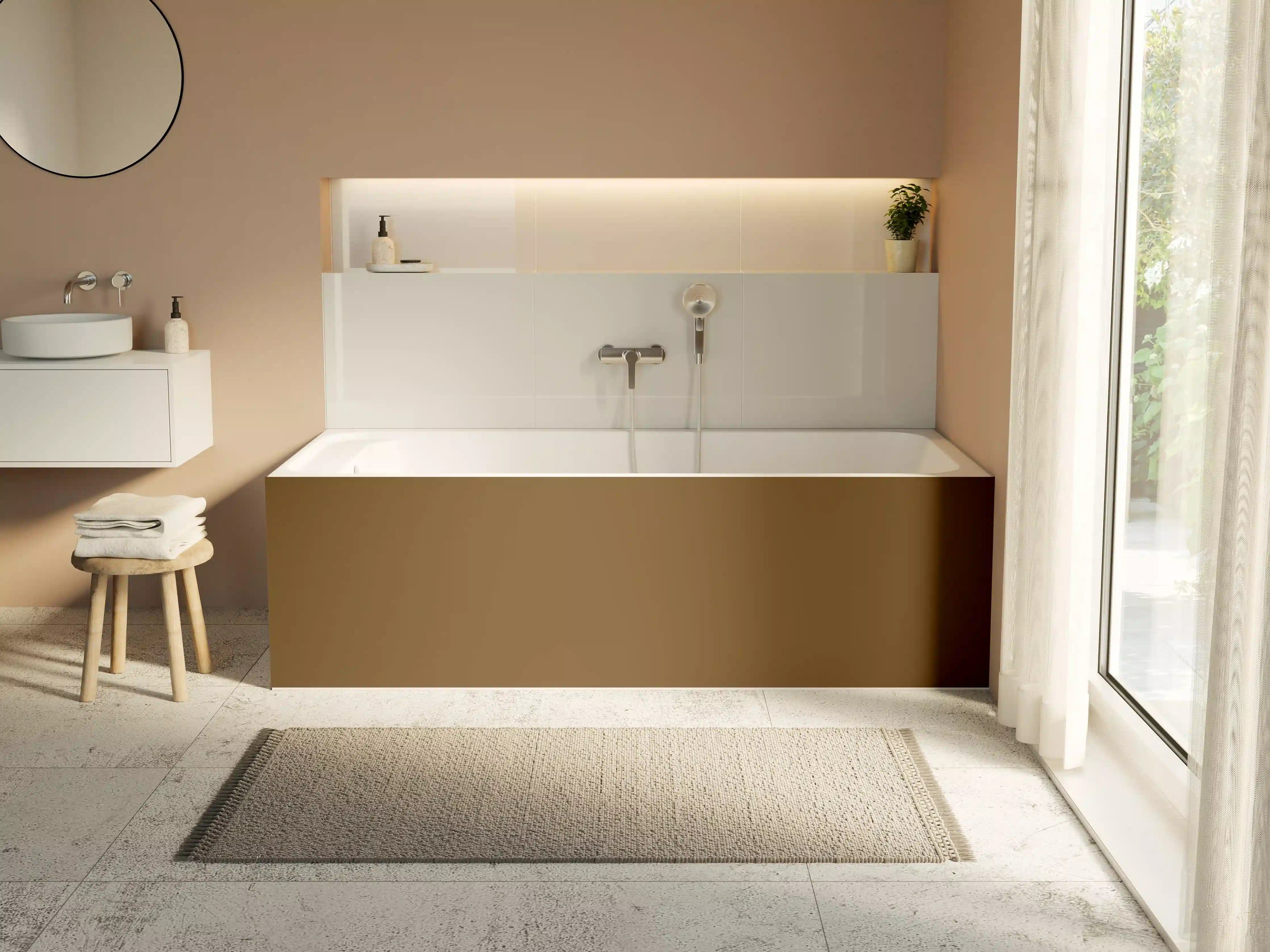 Badewannen-Rückwand - RAL 8008 (Olivbraun)