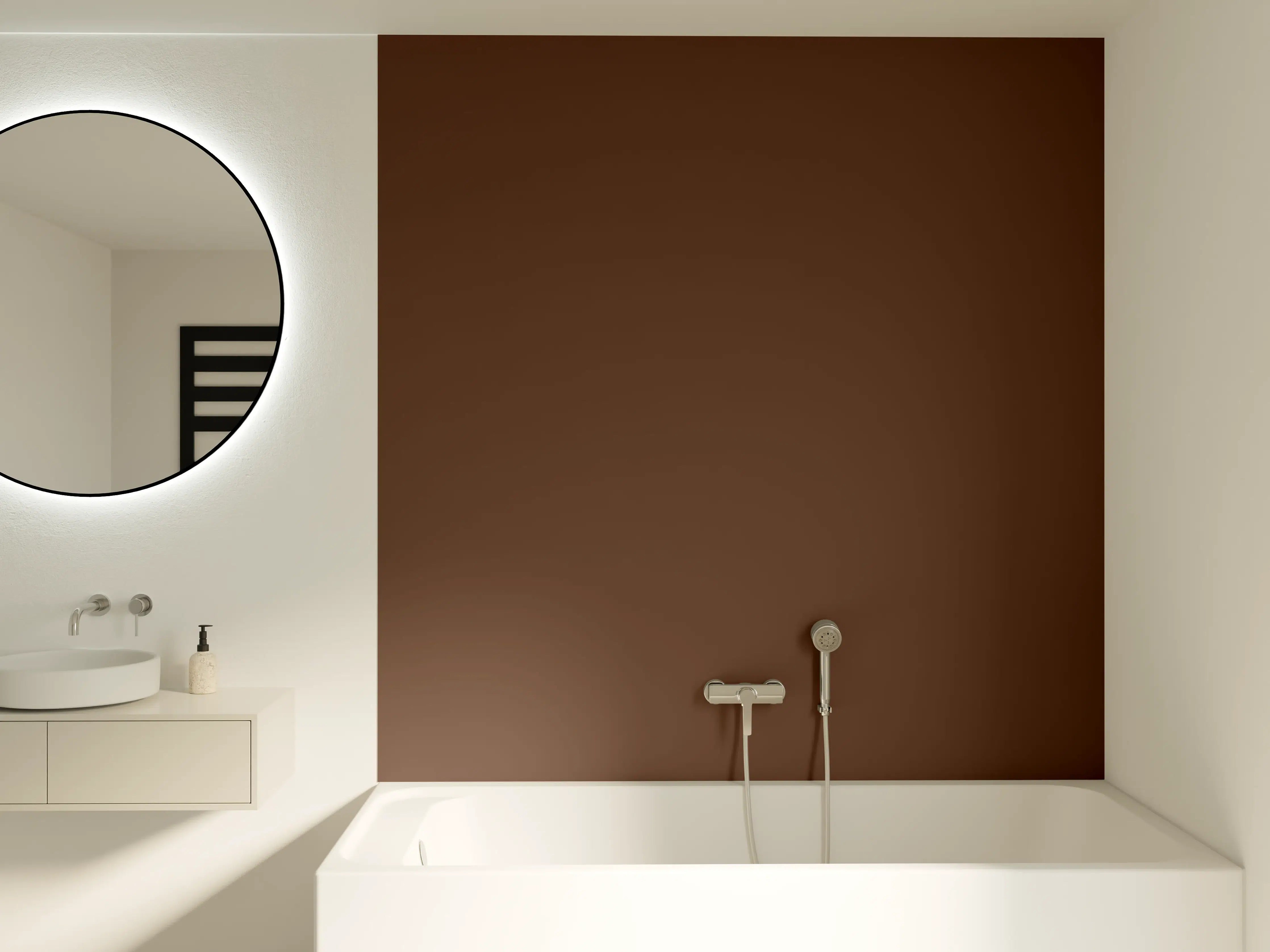 Badewannen-Rückwand - RAL 8011 (Nussbraun)