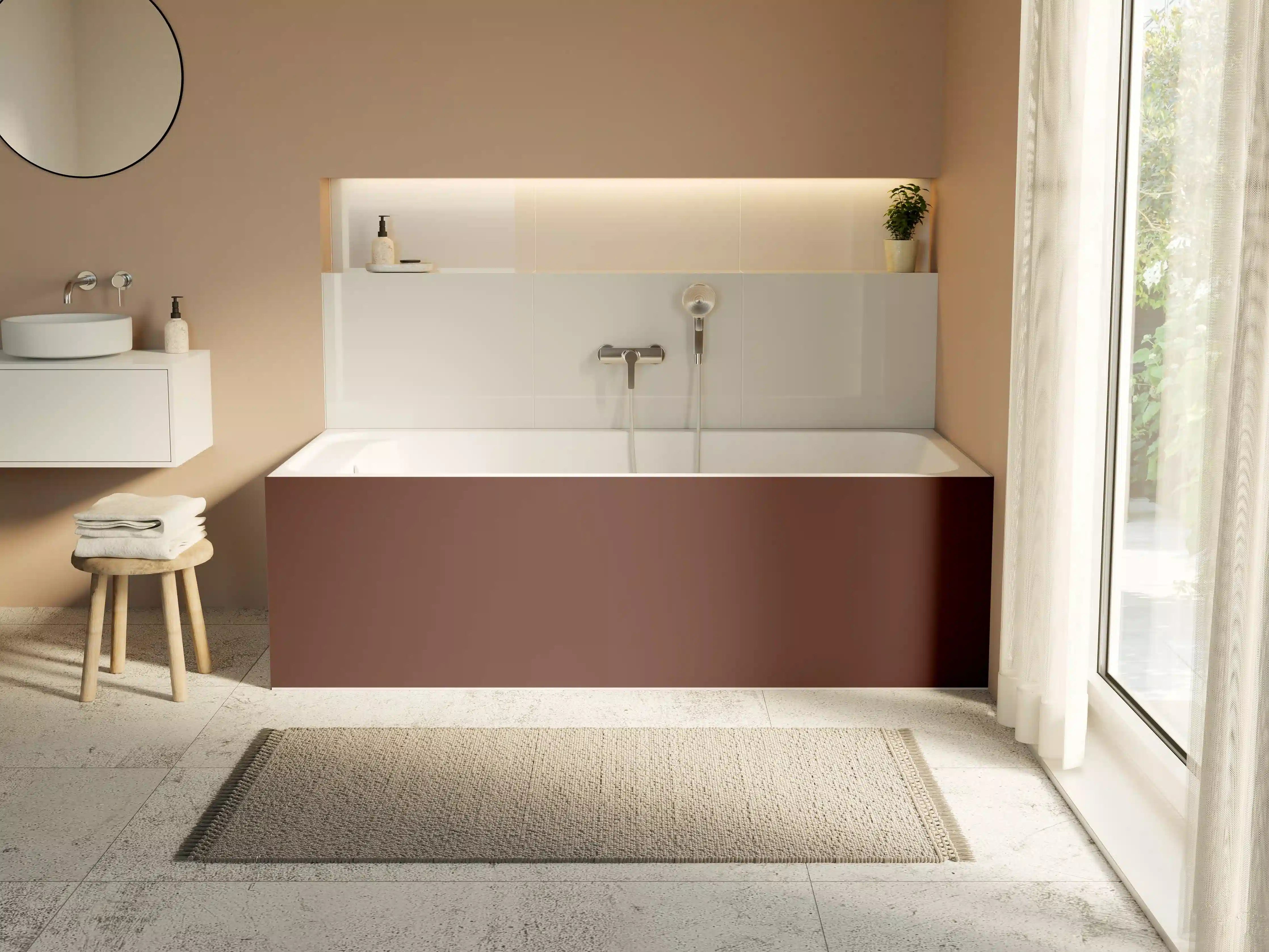 Badewannen-Rückwand - RAL 8015 (Kastanienbraun)