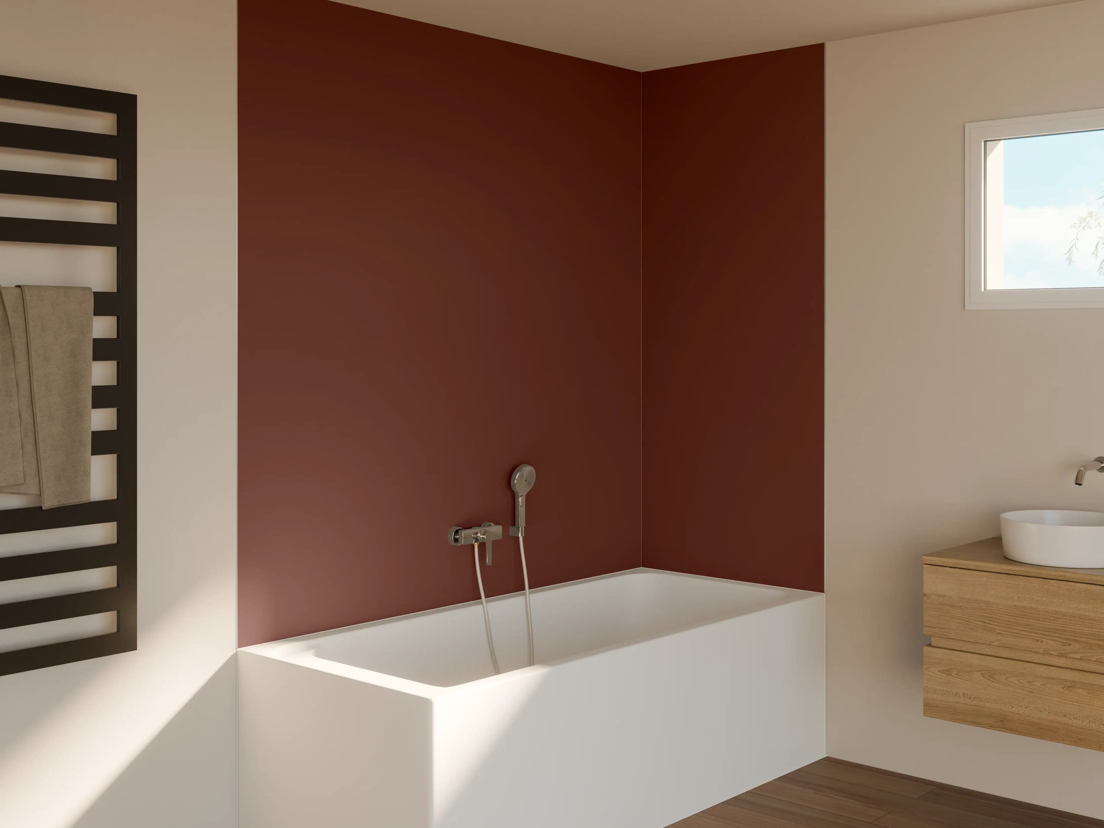 Badewannen-Rückwand - RAL 8015 (Kastanienbraun)