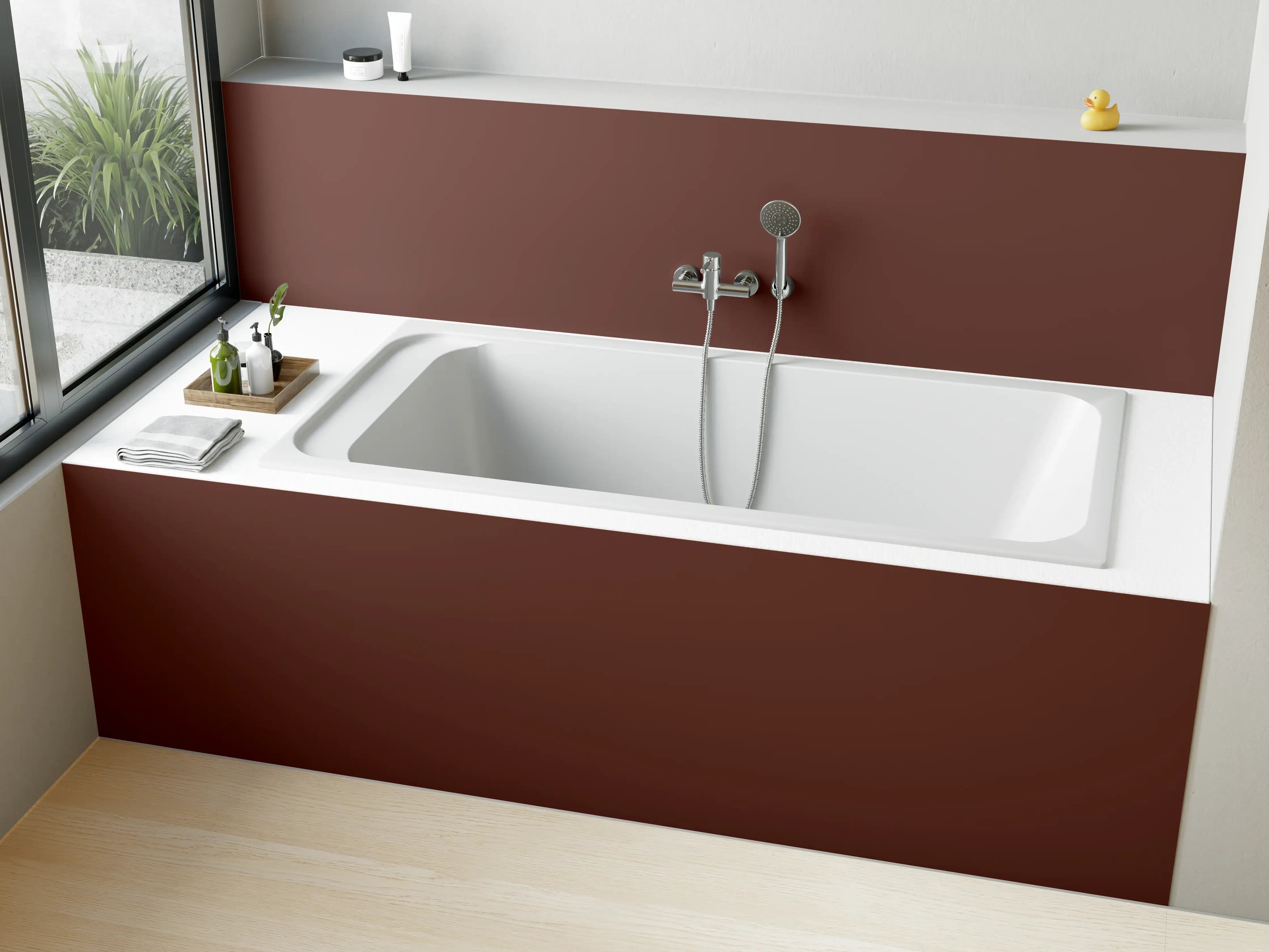 Badewannen-Rückwand - RAL 8015 (Kastanienbraun)