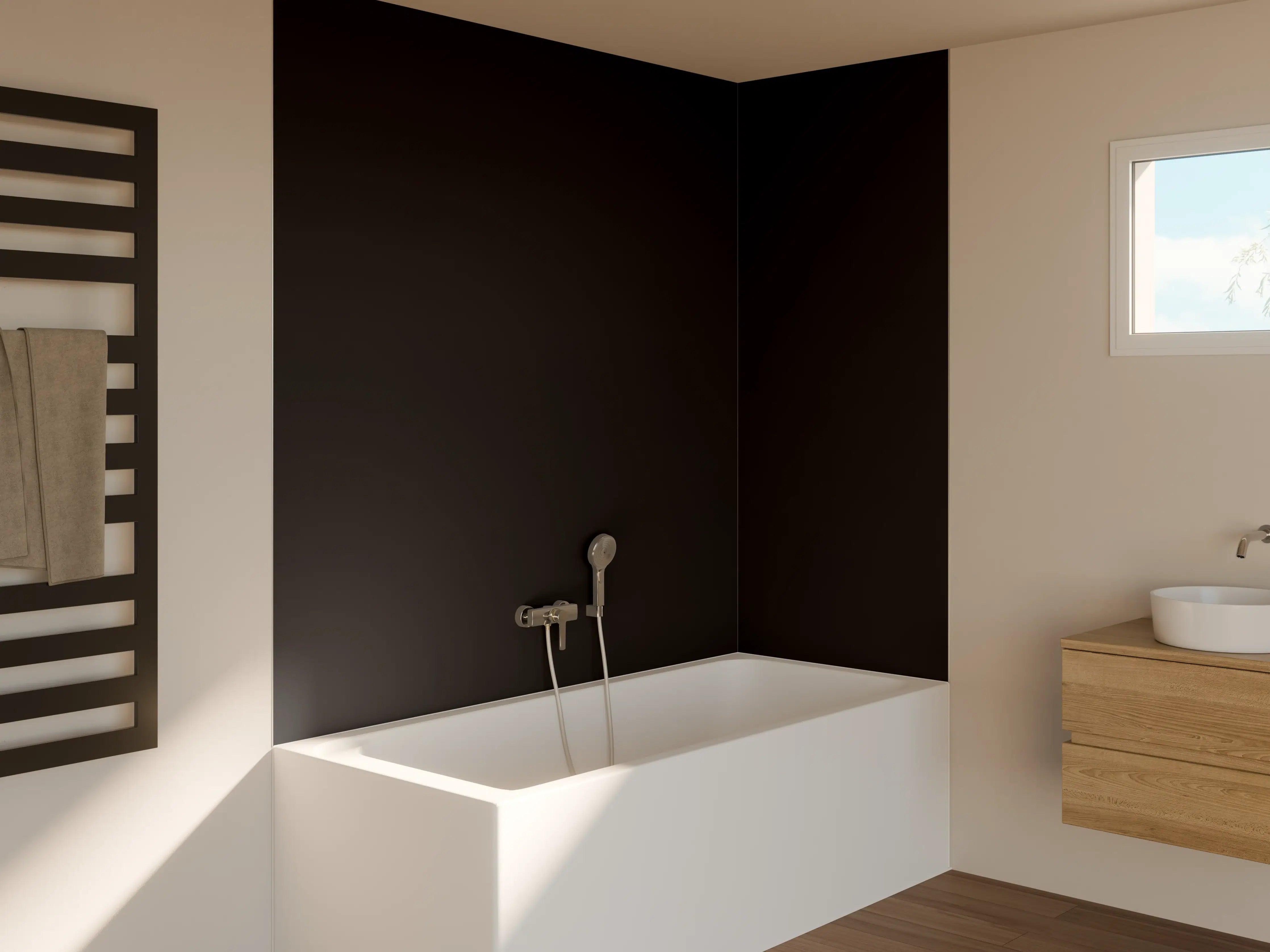 Badewannen-Rückwand - RAL 8022 (Schwarzbraun)