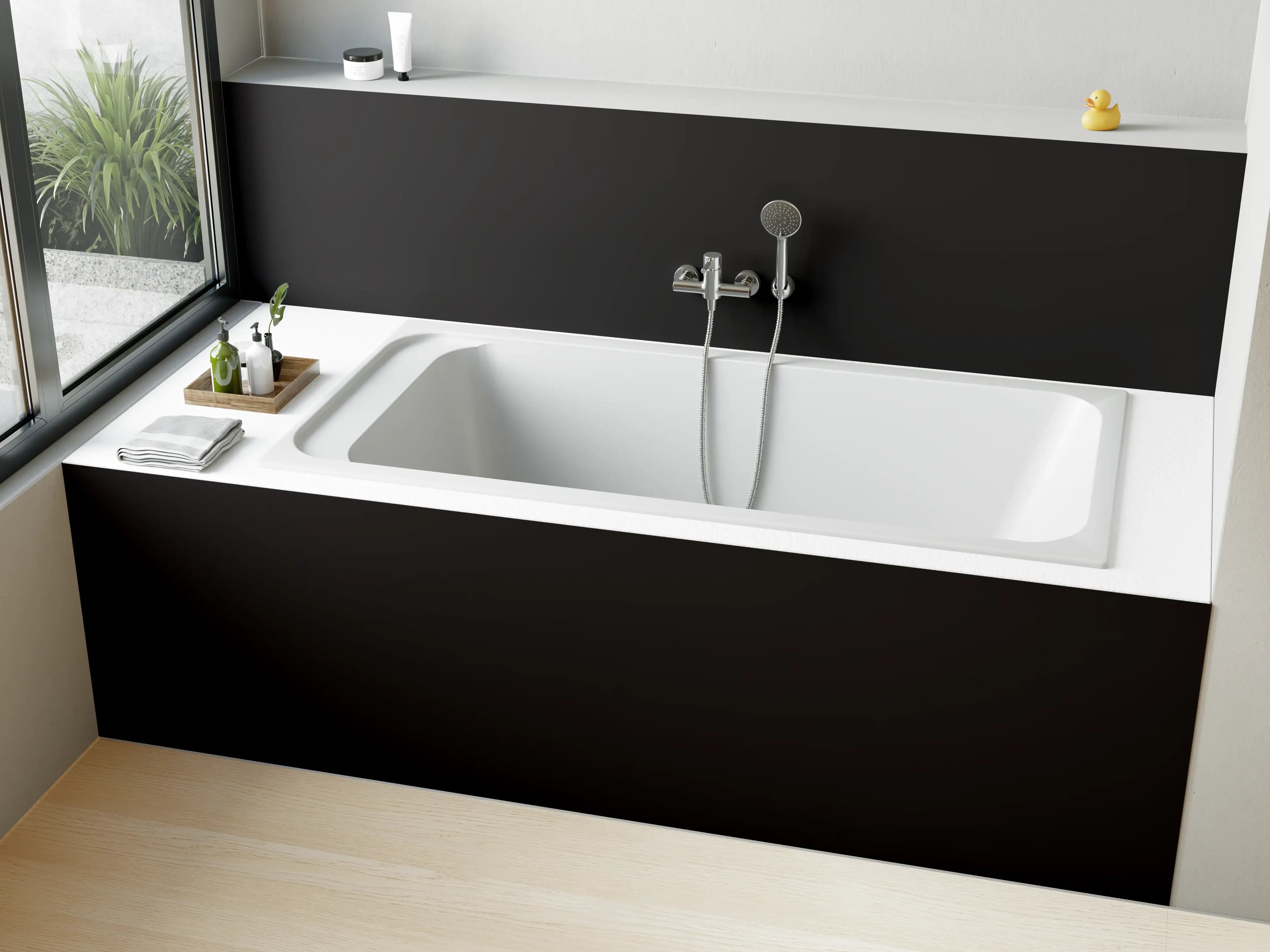 Badewannen-Rückwand - RAL 8022 (Schwarzbraun)